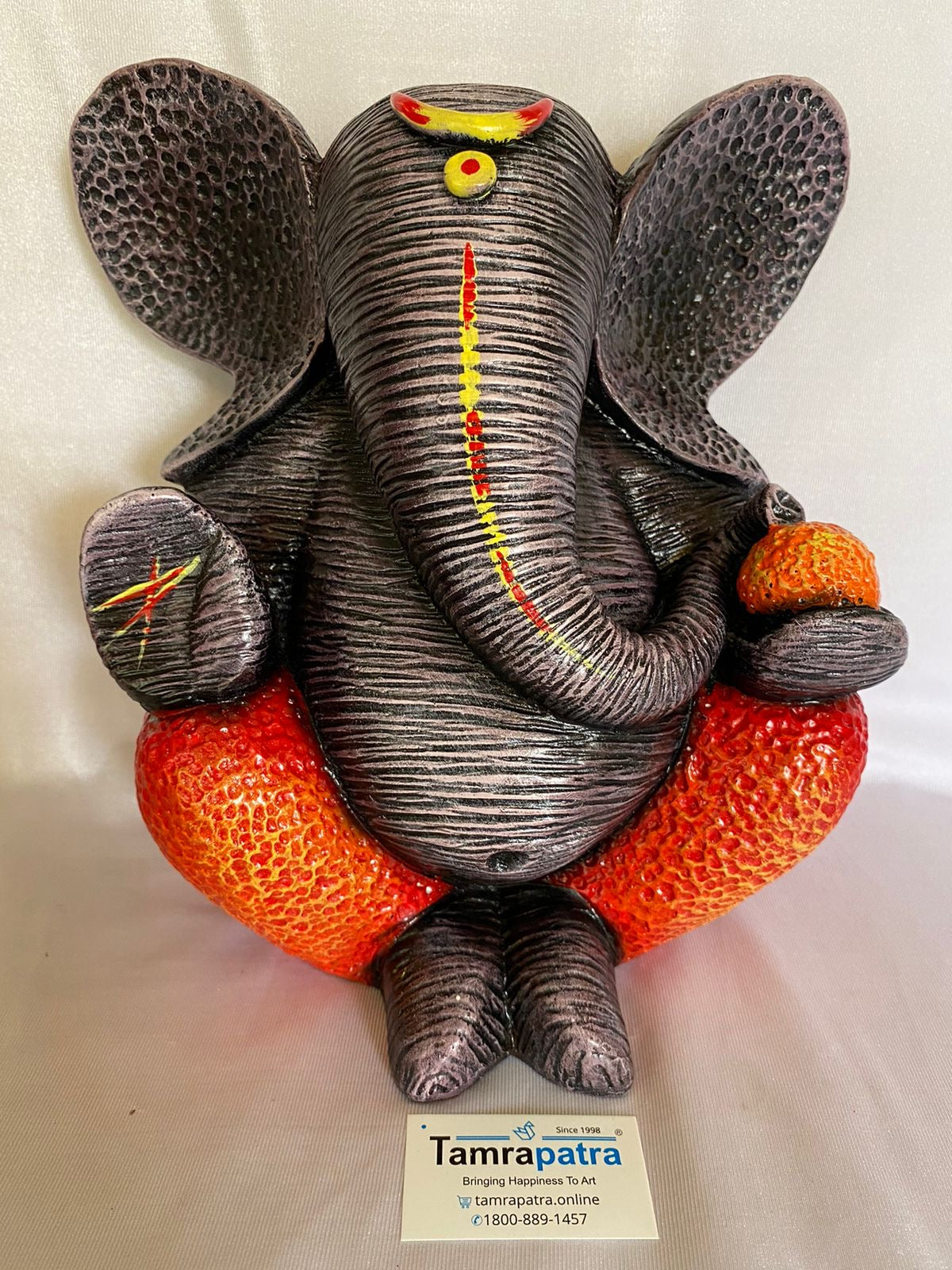 Unique Style Black & Orange Exclusive Home Décor Ganesha Resin Tamrapatra