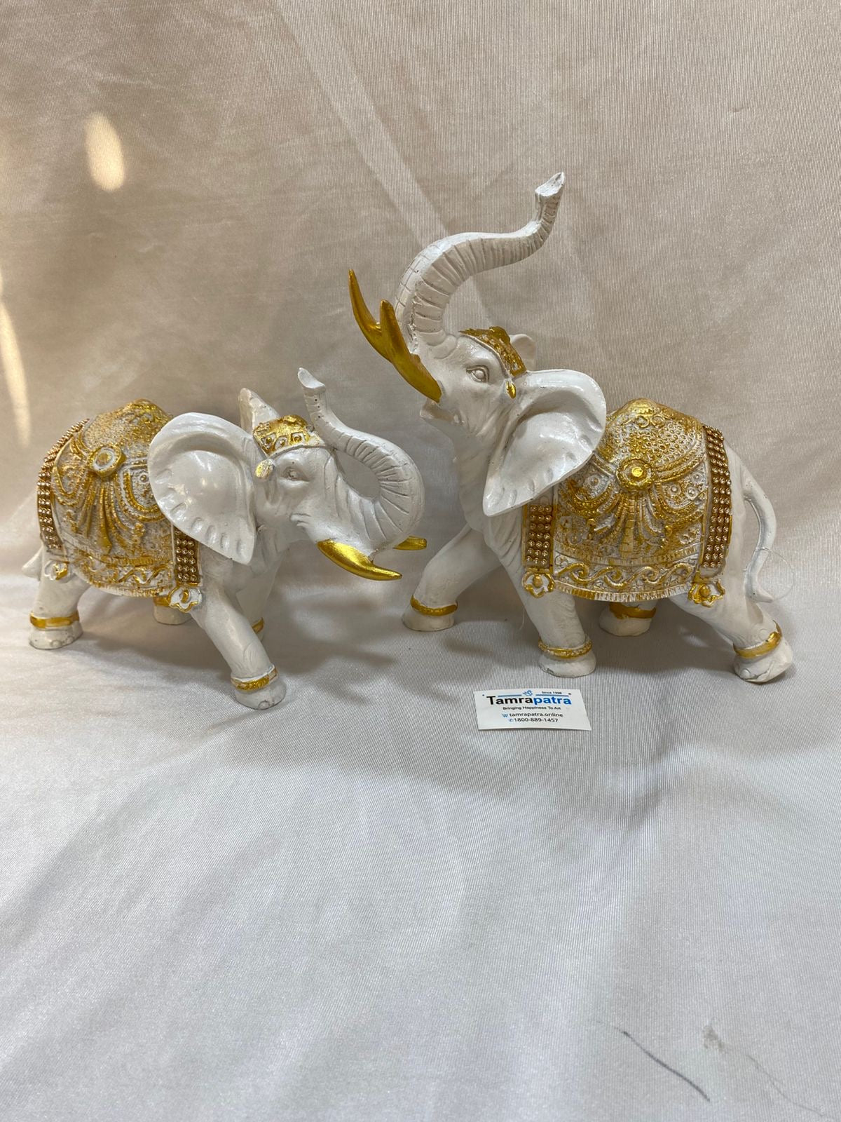 Elephant Set Of 2 Resin Showpiece Modern Décor From Tamrapatra