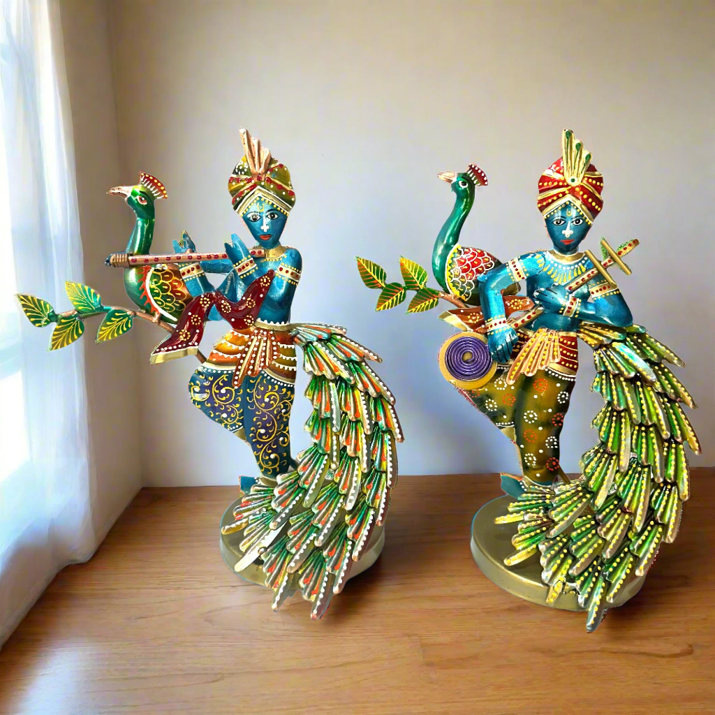Krishna Peacock In Beautiful Lifelike Colors Shades New Collection By Tamrapatra