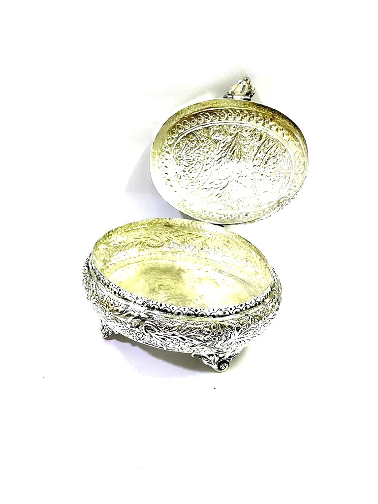 Extraordinary Collection Of German Silver Metal Boxes Engraved From Tamrapatra