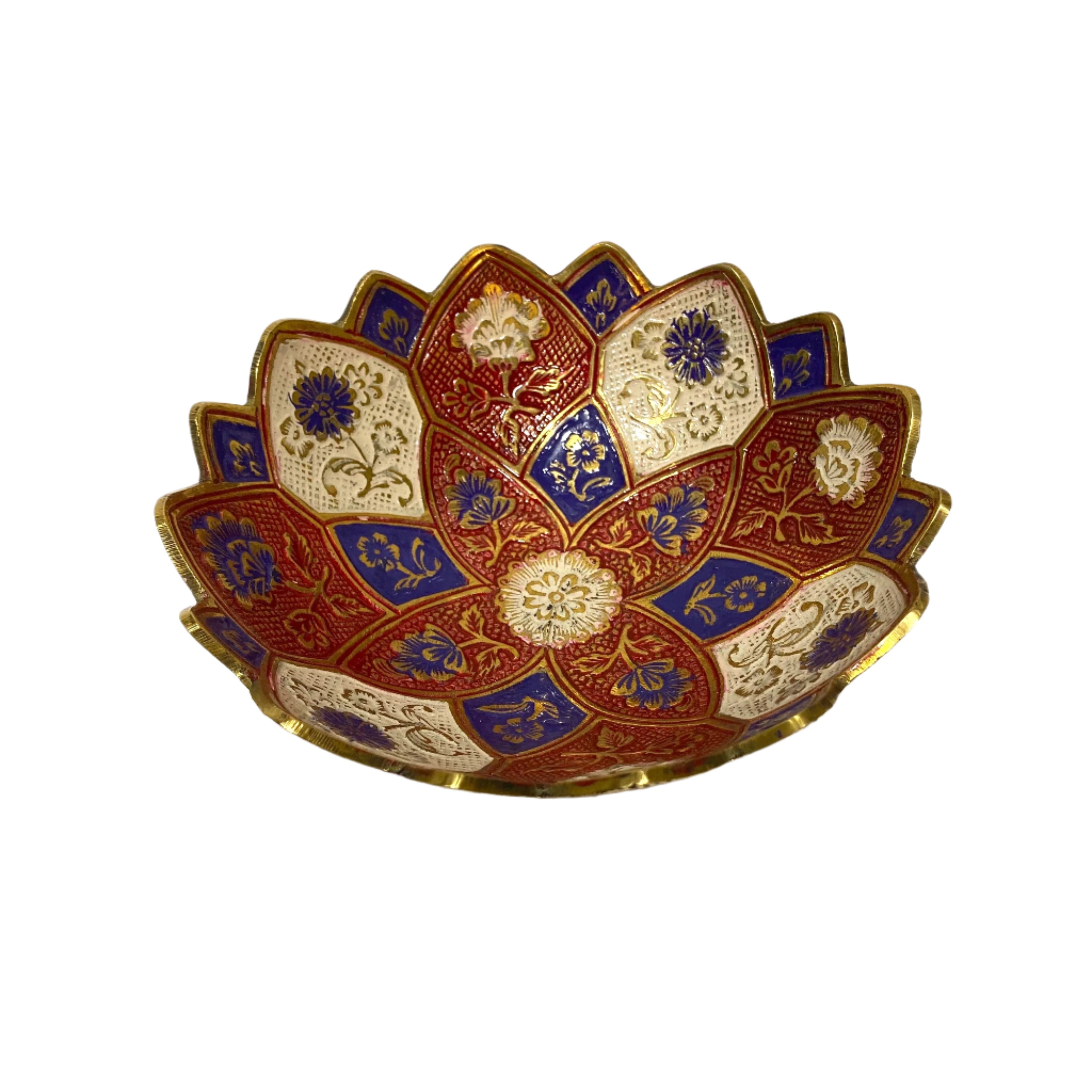 Decorative bowl with floral patterns on a white background