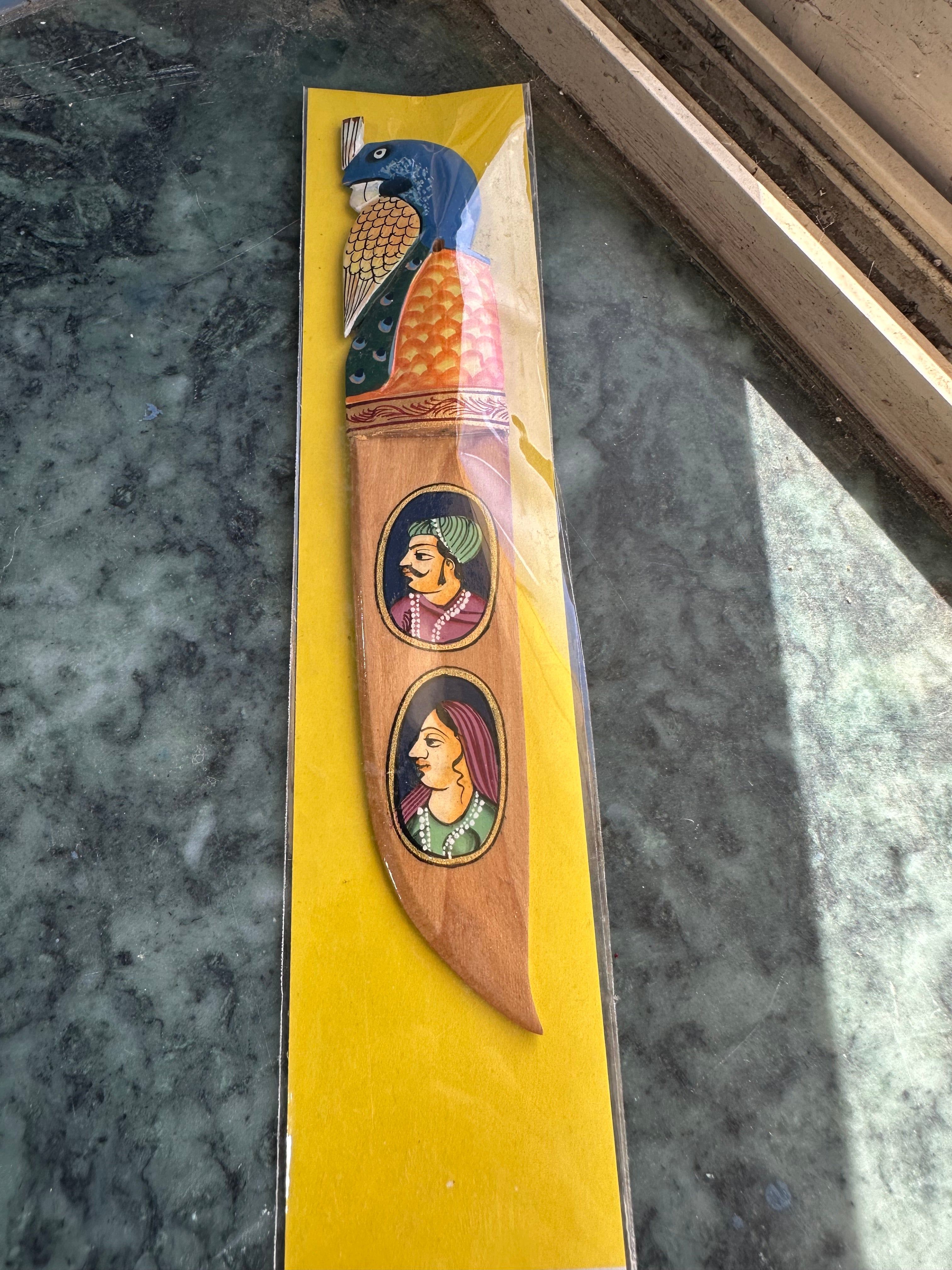 Paper Cutter Wooden Royal Series With Hand Painting Indian Art Tamrapatra