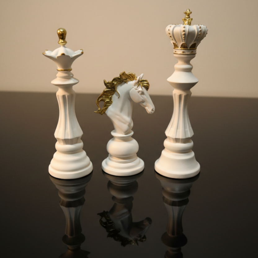 Chess Lovers Resin Showpiece Set Of 3 Exclusive Gifting's From Tamrapatra - Tamrapatra