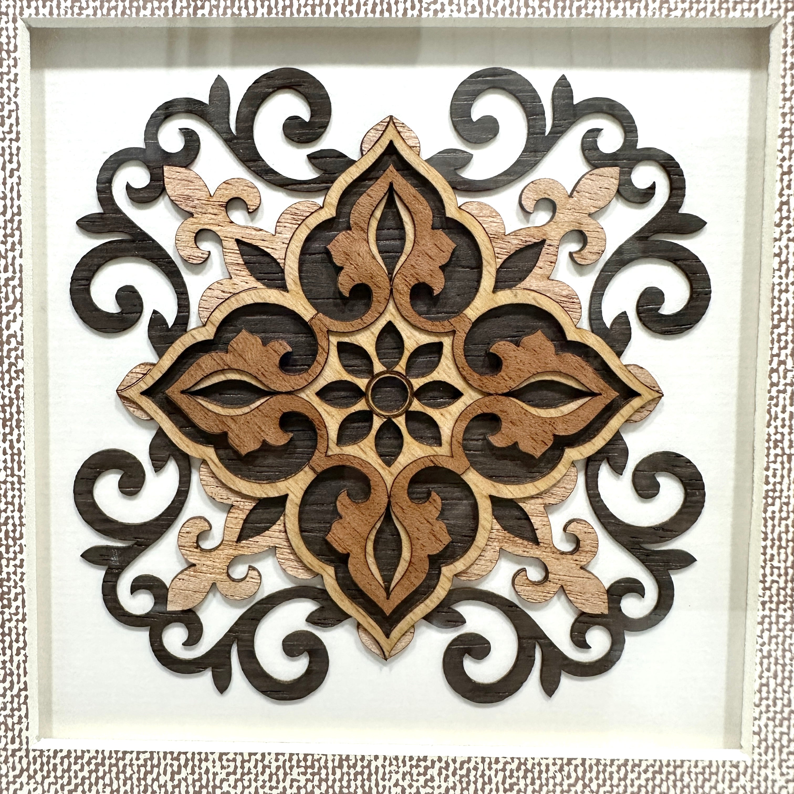 Deco Designer Frames Excellent Quality Artwork 3D Wooden Table Top Tamrapatra