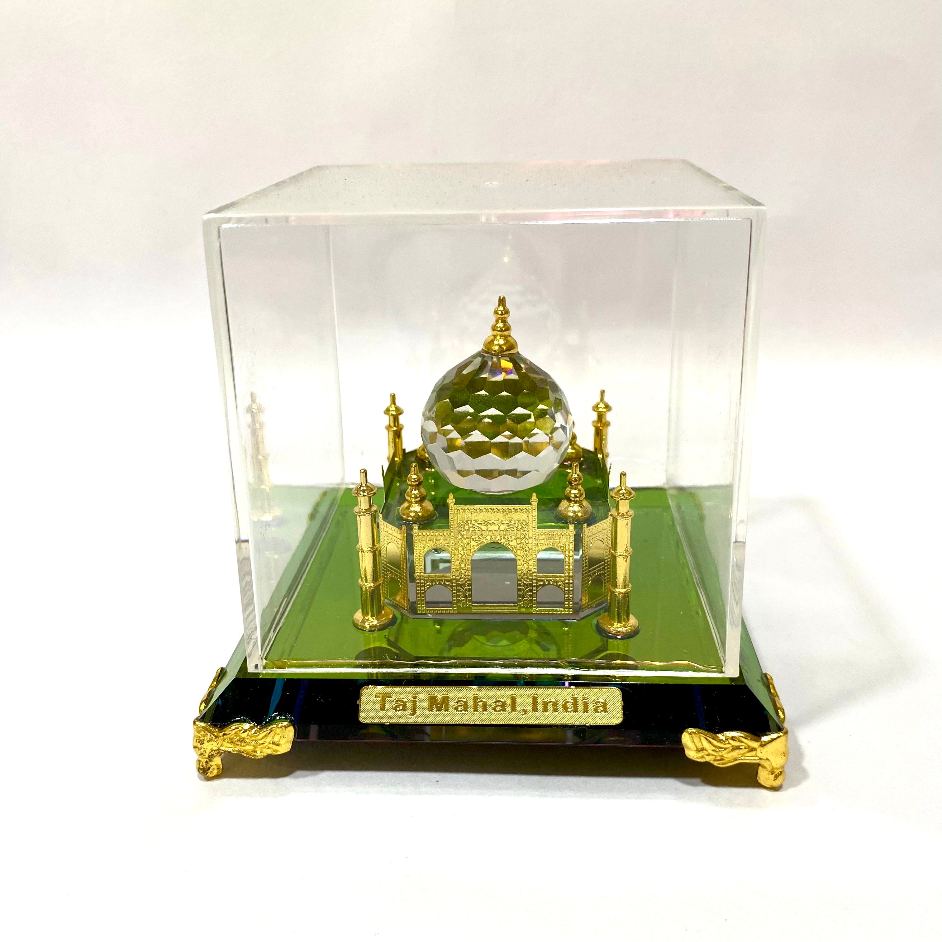 Taj Mahal Glass In Enclosed Acrylic Souvenir Attractive Gifts From Tamrapatra
