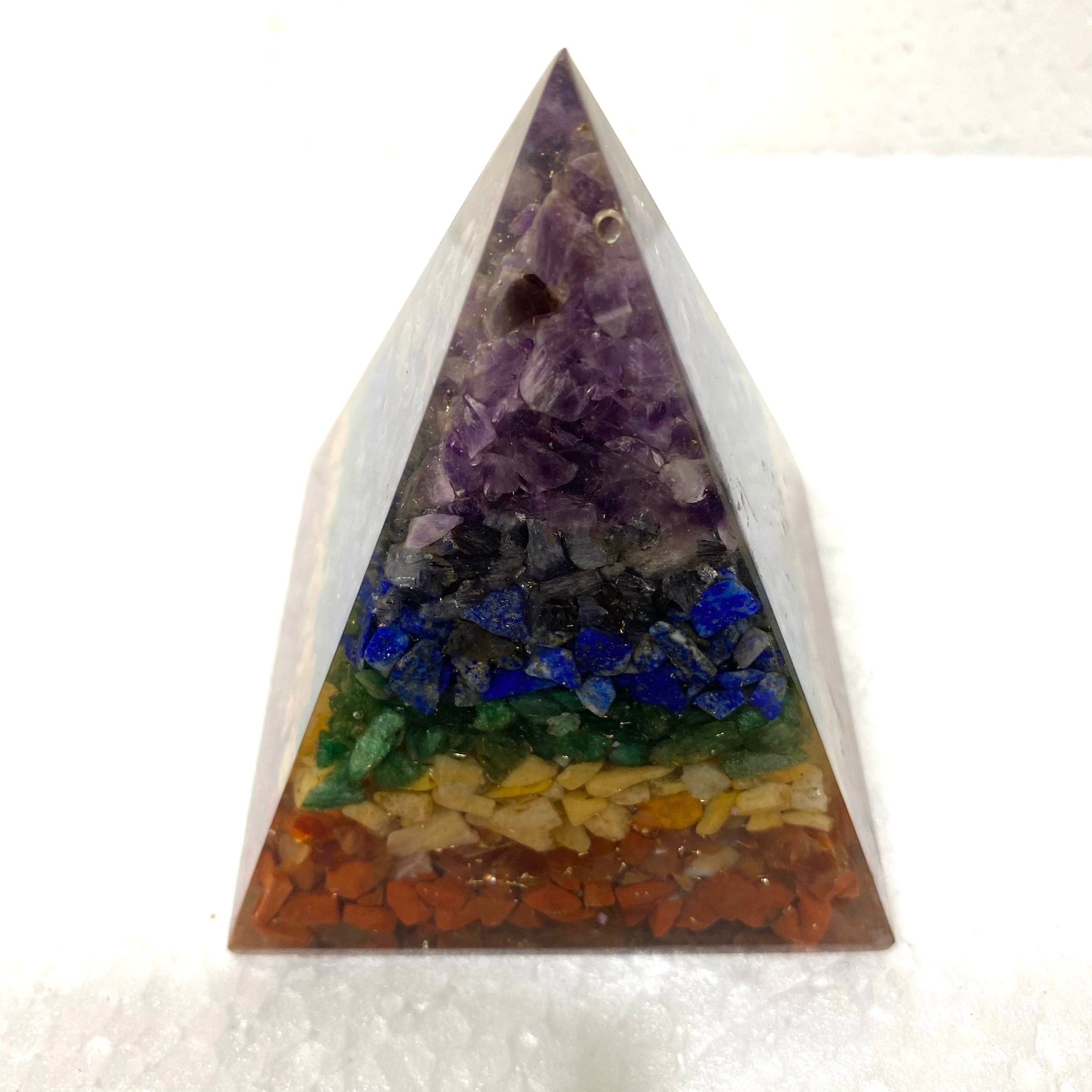 7 Chakra Stone Pyramid Ritualistic Well Being For Study Office Space Tamrapatra