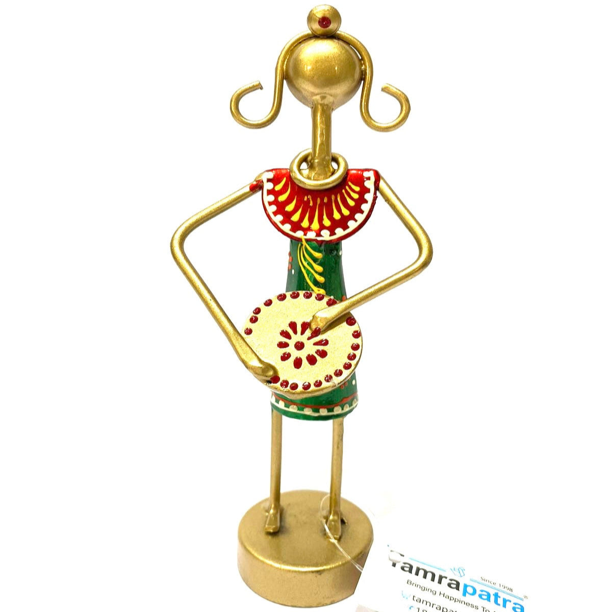 Lady Musicians Metal Artware Showpiece Figurines For Table Top Décor Tamrapatra