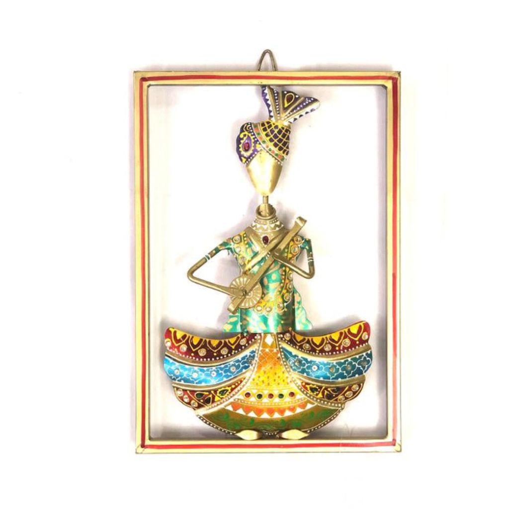 Single Musician Frame Playing Various Instruments Handcrafted Tamrapatra