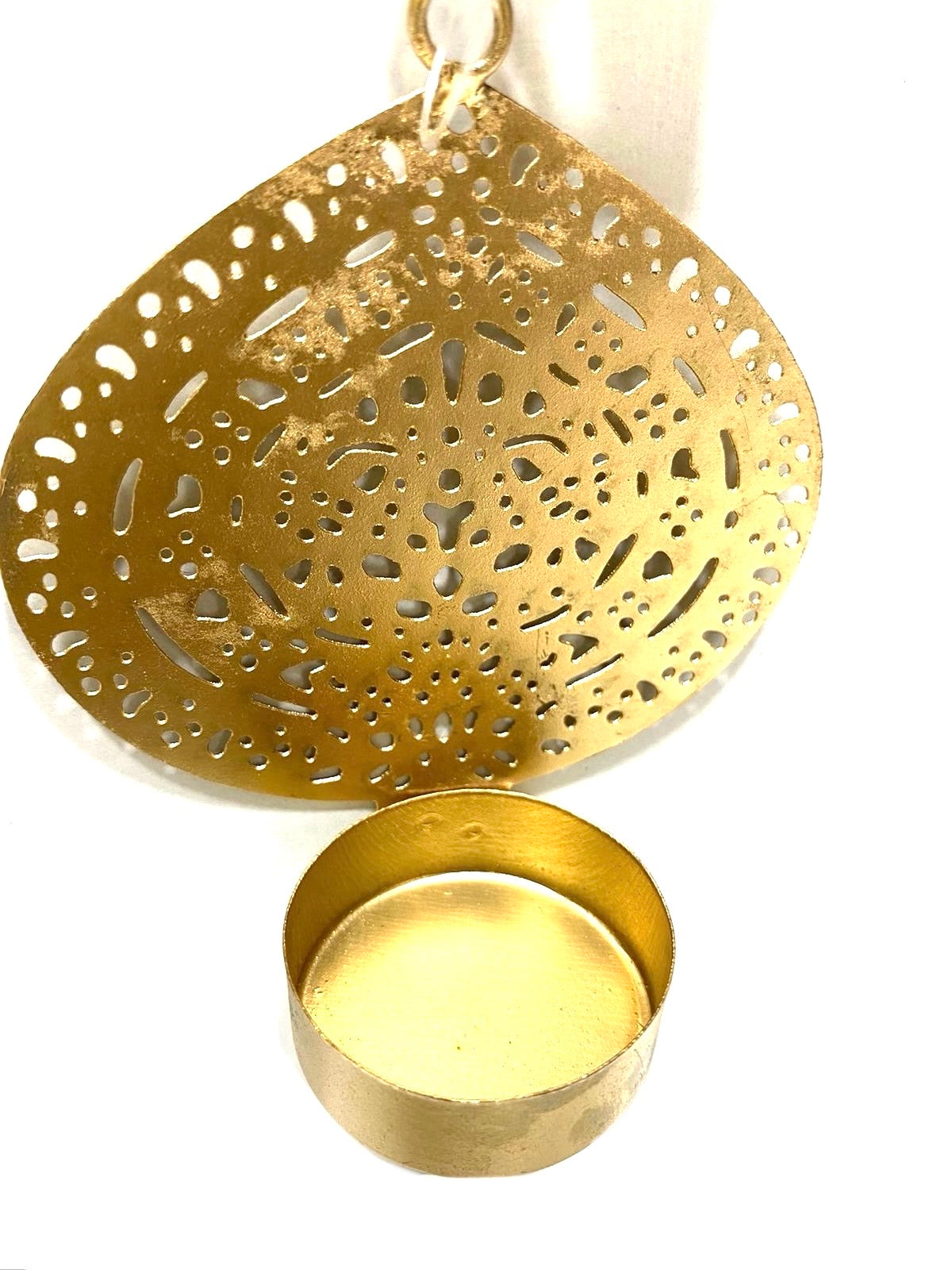 Floral Lotus Metal Hanging With Chain Shiny Gold For All Occasions By Tamrapatra