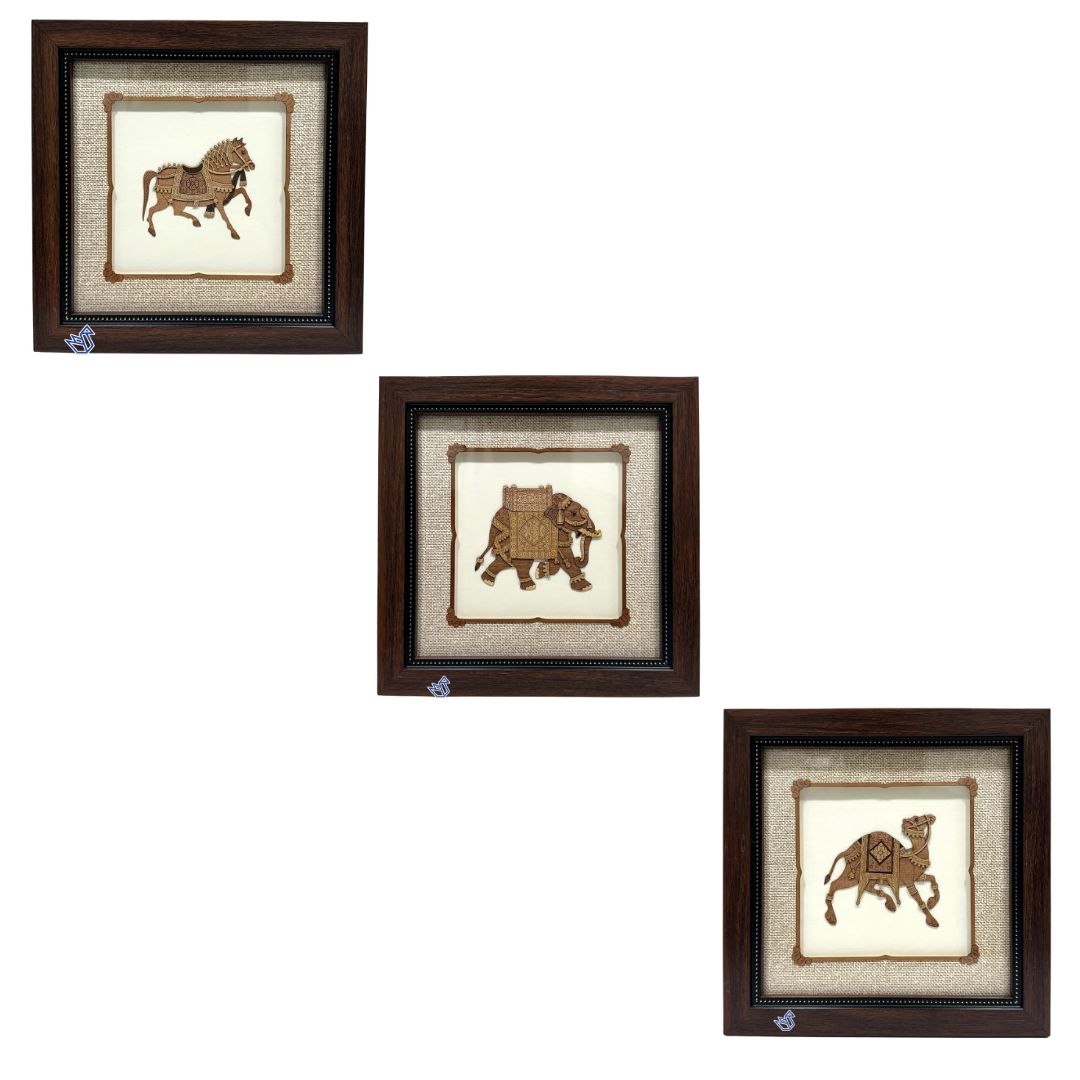 Wooden Animals Depiction Frame Exclusive Artware Available At Tamrapatra