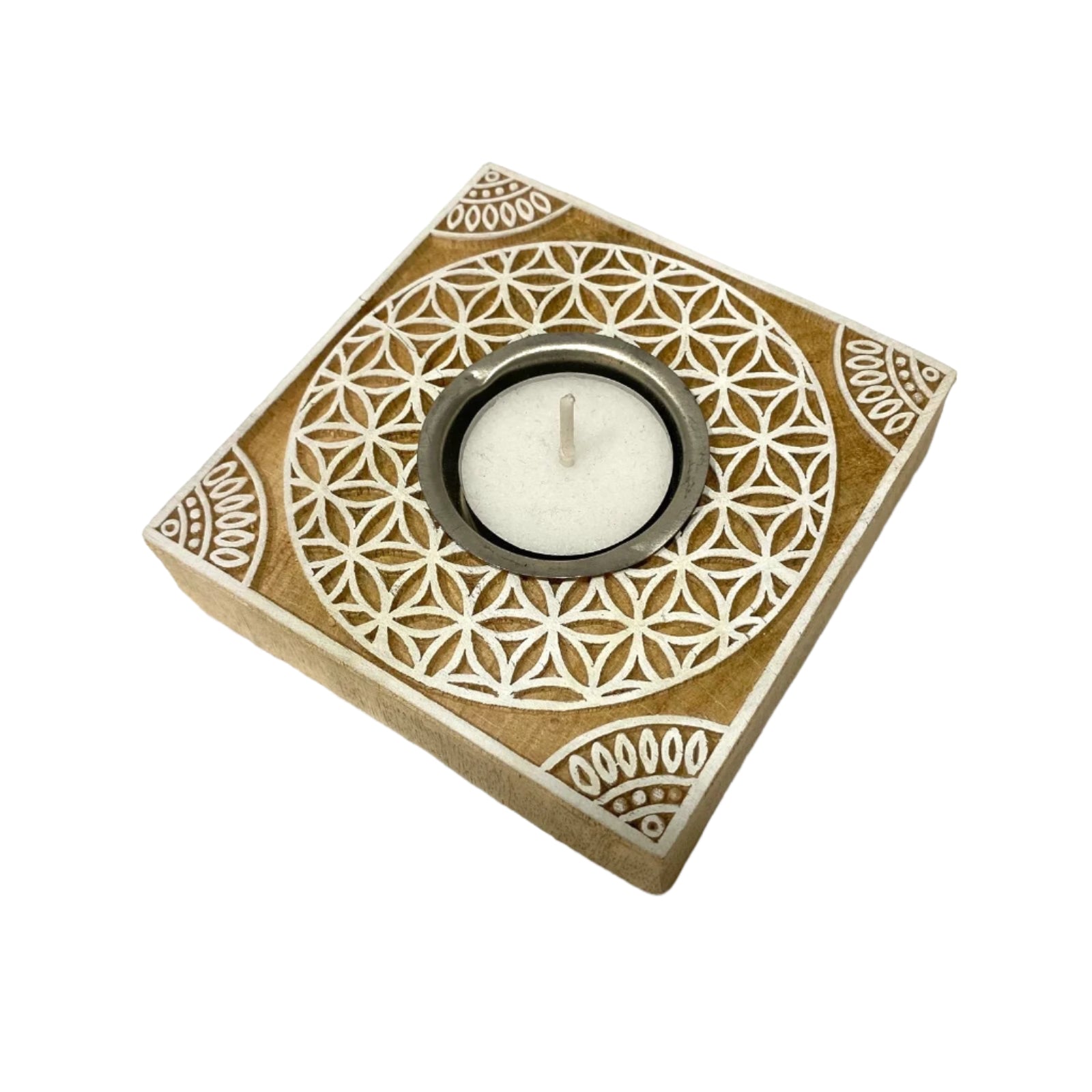 Limited Edition Block Print Style Tea Light Decoration Home Décor By Tamrapatra - Tamrapatra