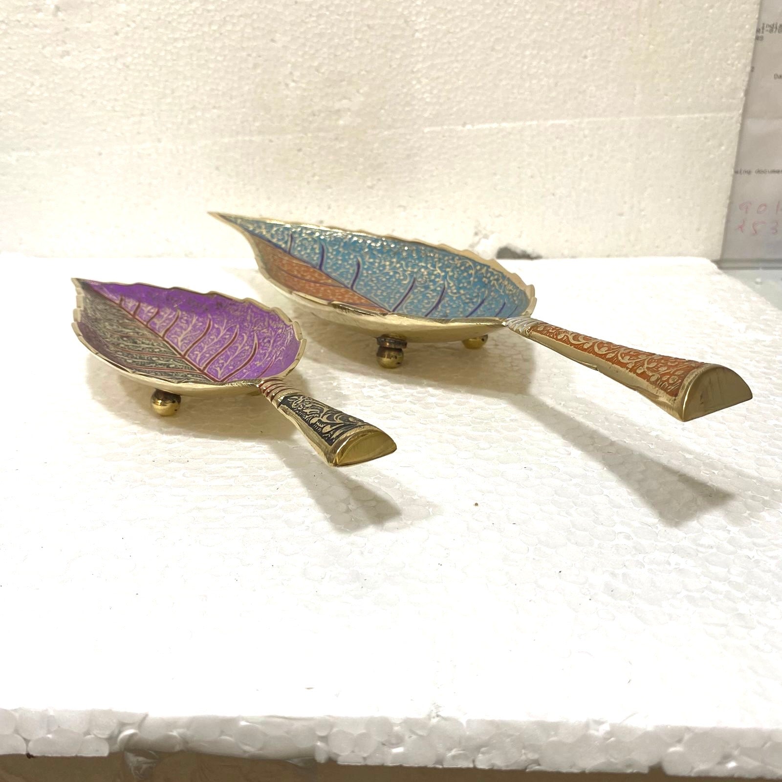 Serving Leaf Platter Brass Royal Design With Indian Craftsmanship Tamrapatra