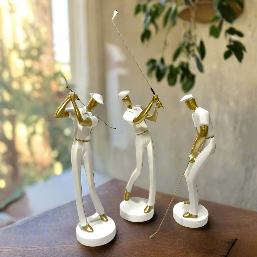 Modern Art Golf Playing Human Figure In Modern Showpiece From Tamrapatra