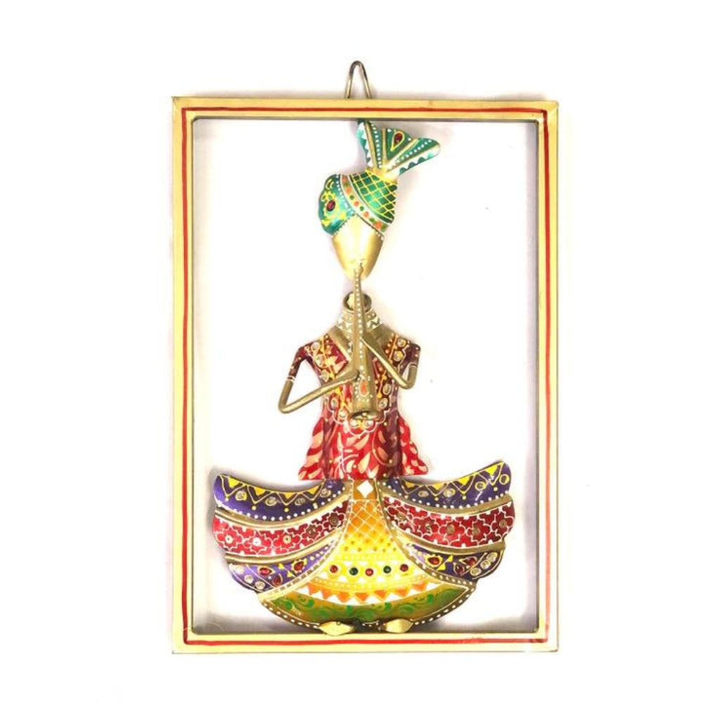 Single Musician Frame Playing Various Instruments Handcrafted Tamrapatra