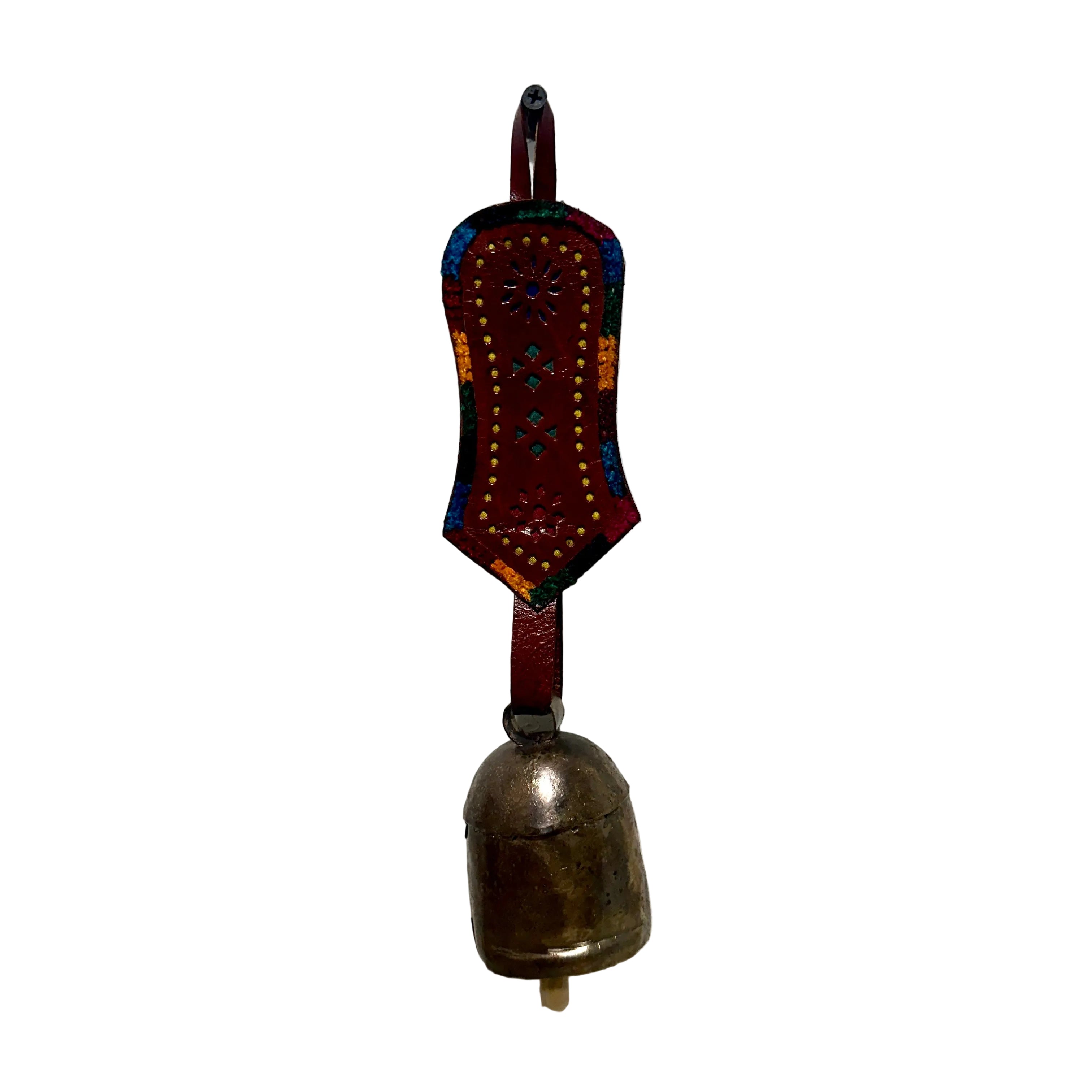 Metal Iron Copper M Size Melodious Chime Bell With Leather Belt From Tamrapatra
