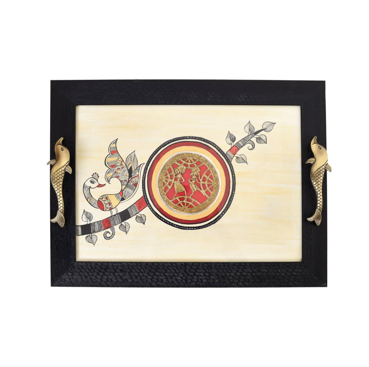 Long Fusion Art On Wood Tray Office Home Classic Summer Gold By Tamrapatra