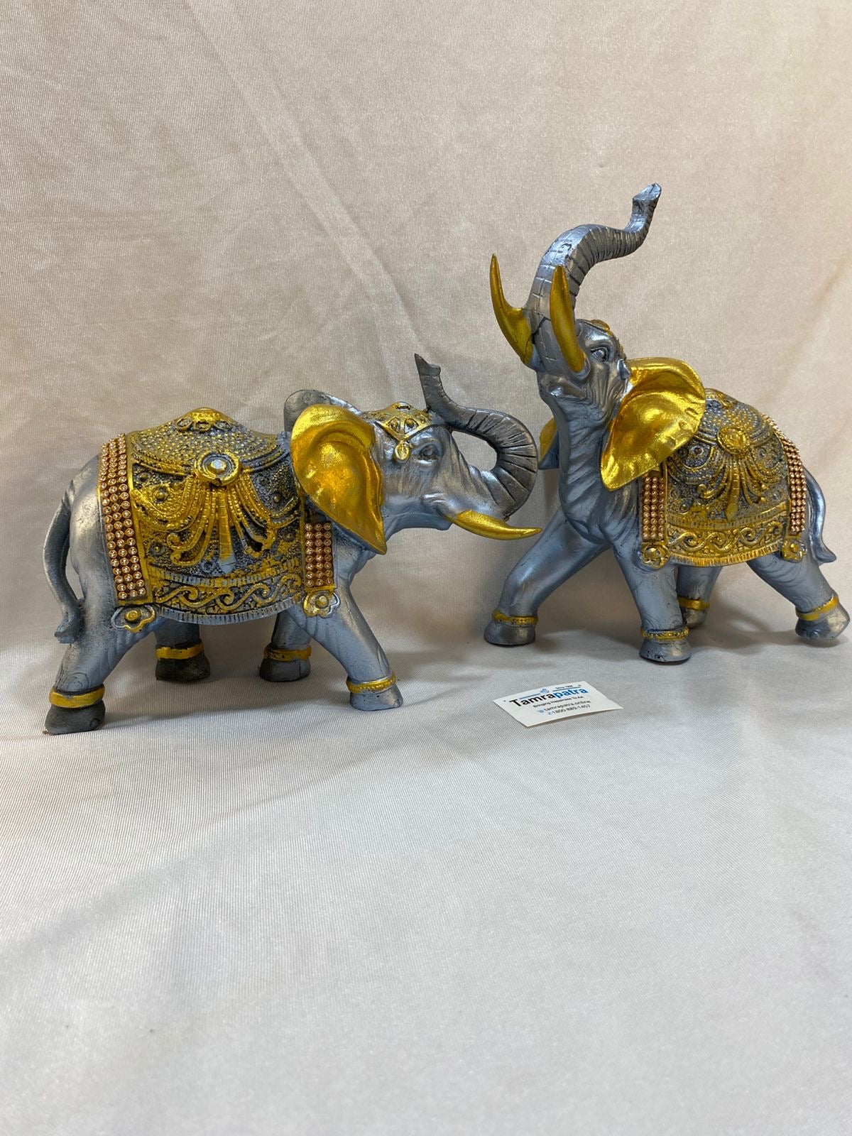 Elephant Set Of 2 Resin Showpiece Modern Décor From Tamrapatra
