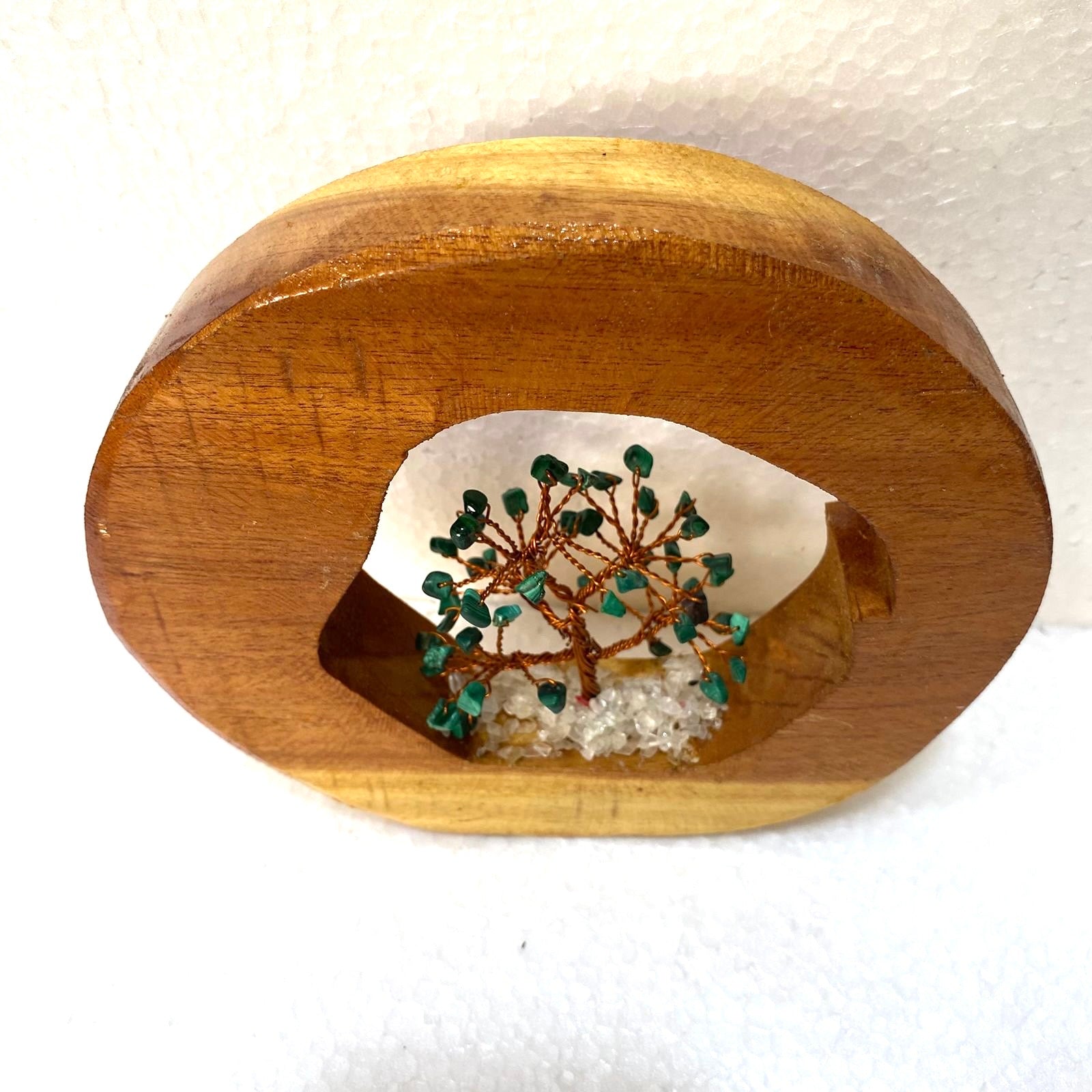 Crystal Tree In Various Shades Inside Wooden Log Creatively Unique Tamrapatra