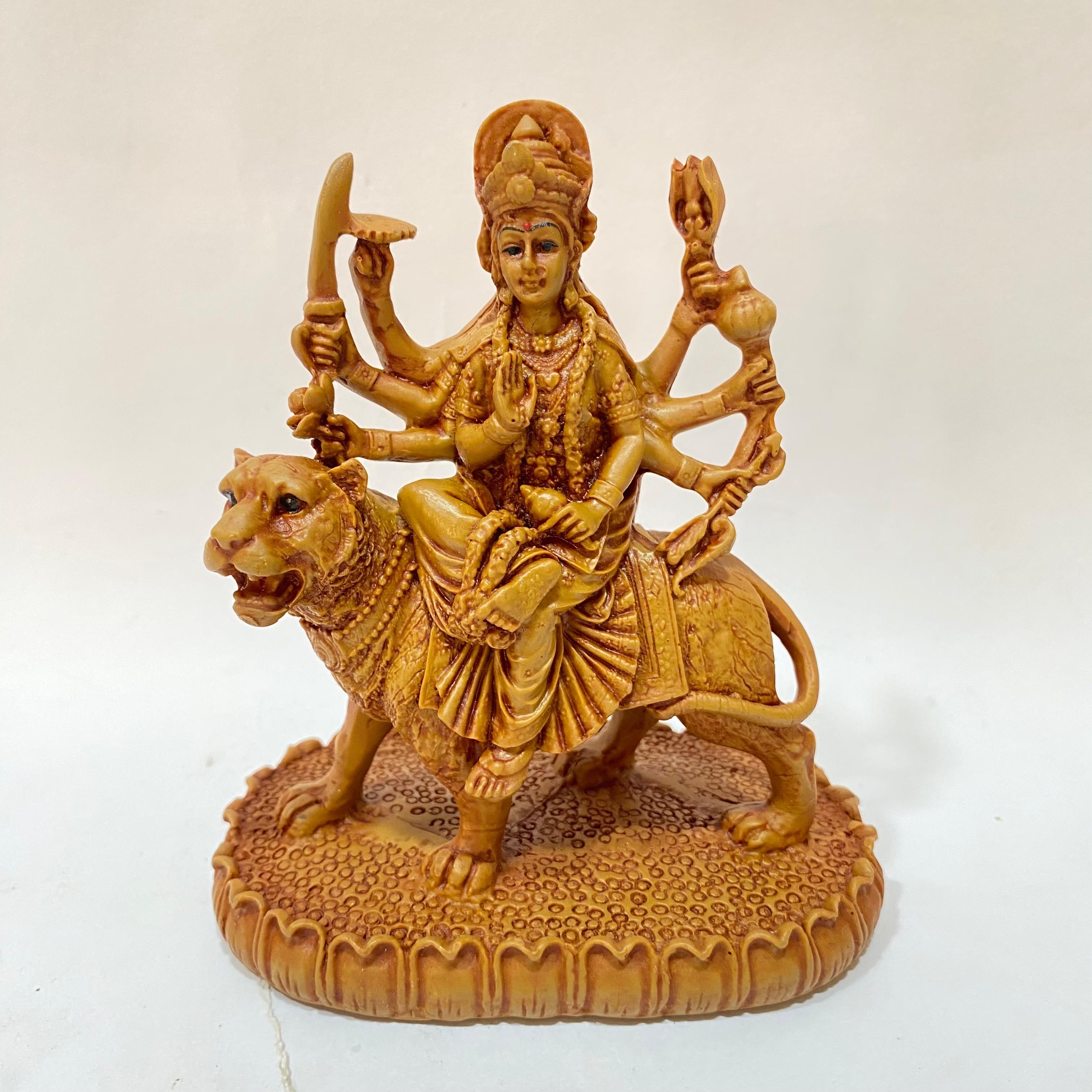 Religious Durga Resin Statue In Wooden Finish Best Finish Quality By Tamrapatra
