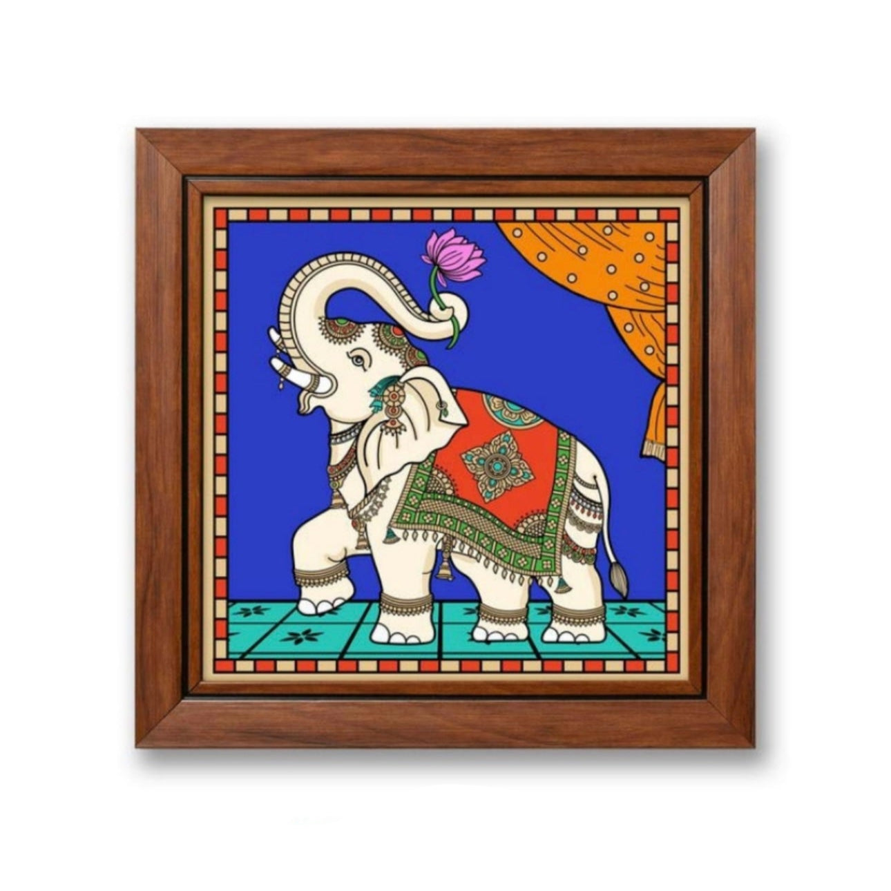 Paintings On Reverse Glass Tanjore Tales Elephant Cow Design Wall Art Tamrapatra