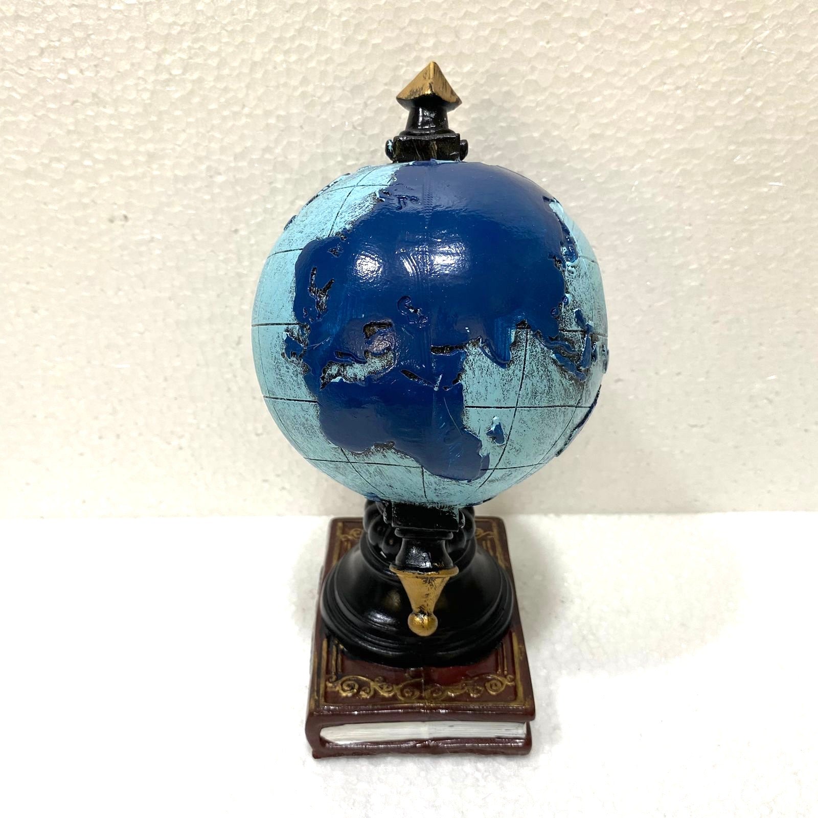 Vintage Replica Art Showpiece Gramophone Globe Feather Book By Tamrapatra