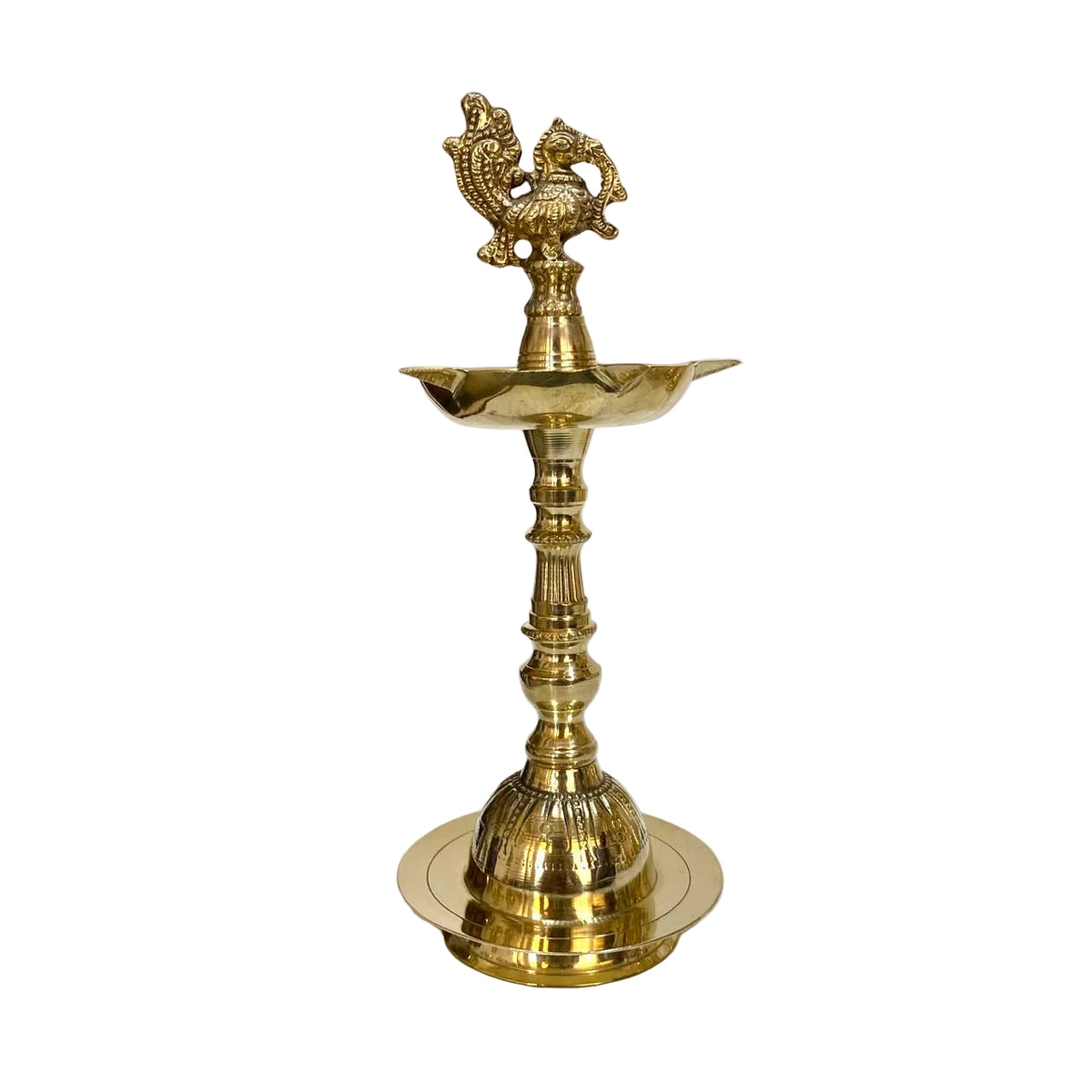5 Wick Mukhi Diya Brass Handmade Spiritual Accessories Folding By Tamrapatra