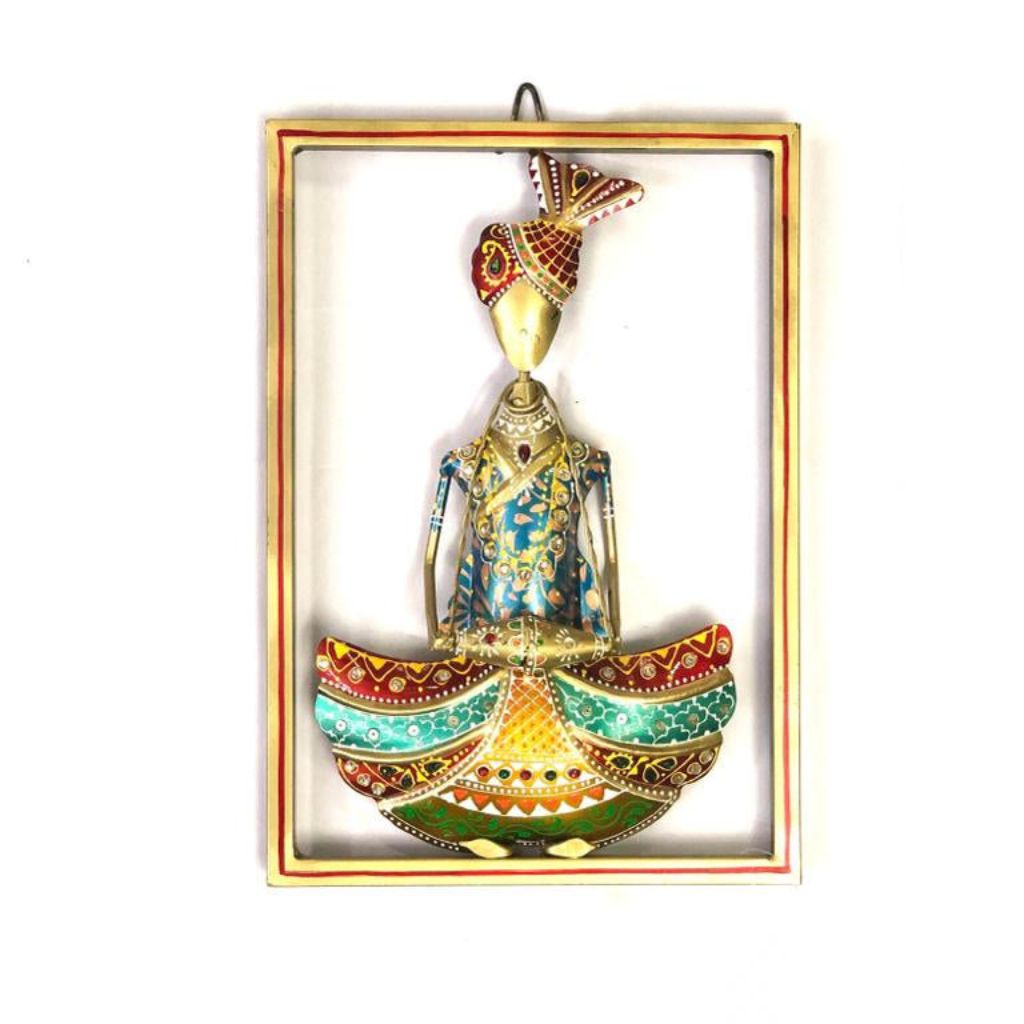 Single Musician Frame Playing Various Instruments Handcrafted Tamrapatra