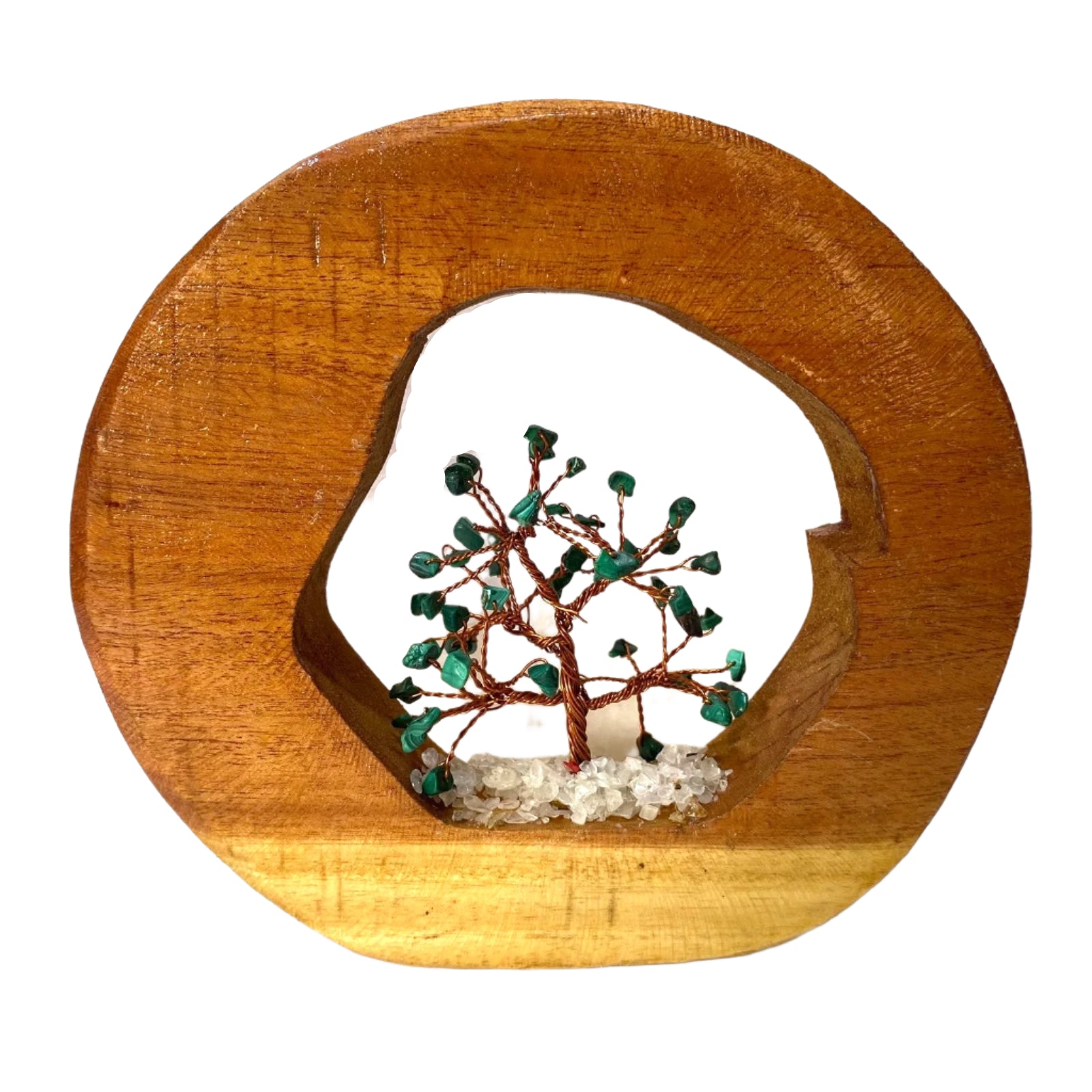 Crystal Tree In Various Shades Inside Wooden Log Creatively Unique Tamrapatra