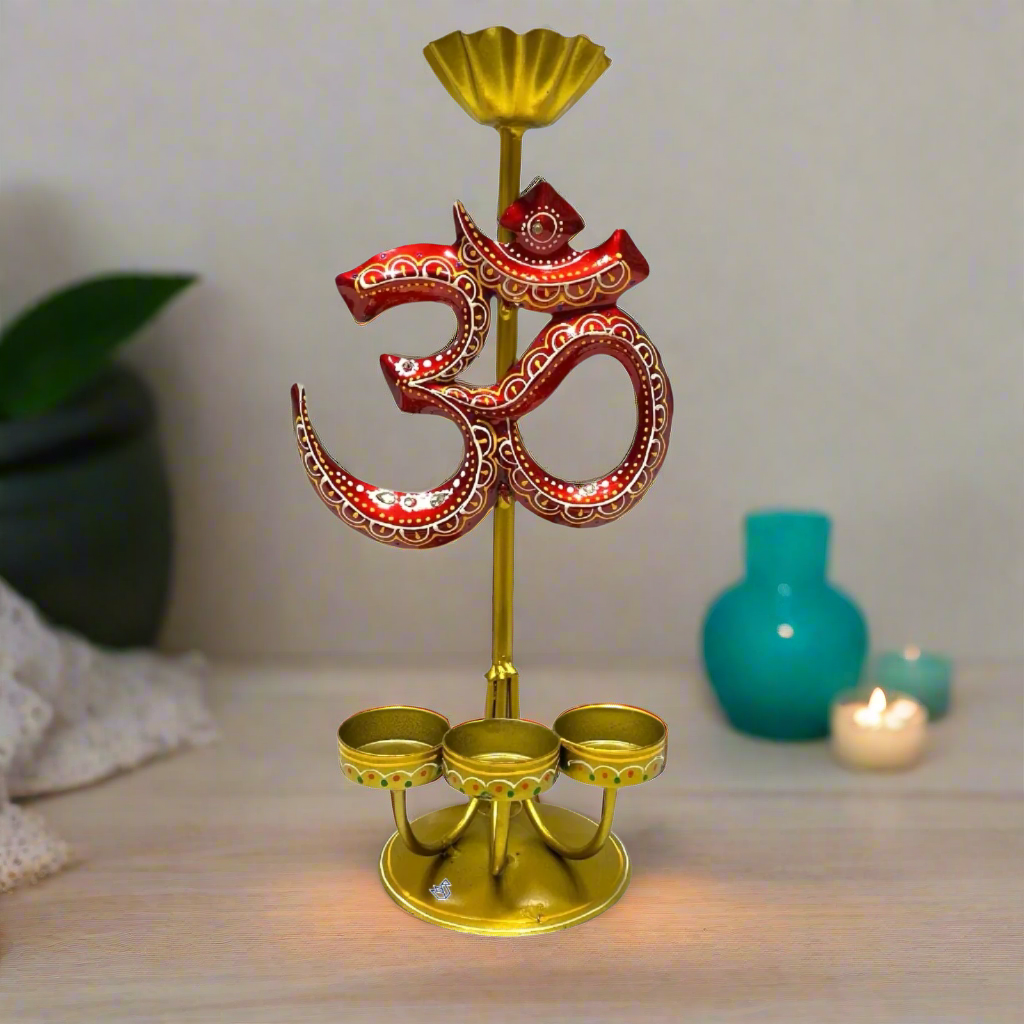 3 Metal Tea Light Holder Beautiful Hand Painted Attractive Designs From Tamrapatra