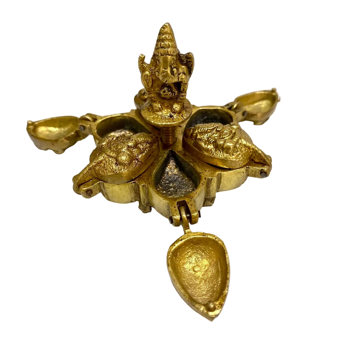Peacock Brass Openable Utility Vermilion Sindoor Royal Box By Tamrapatra