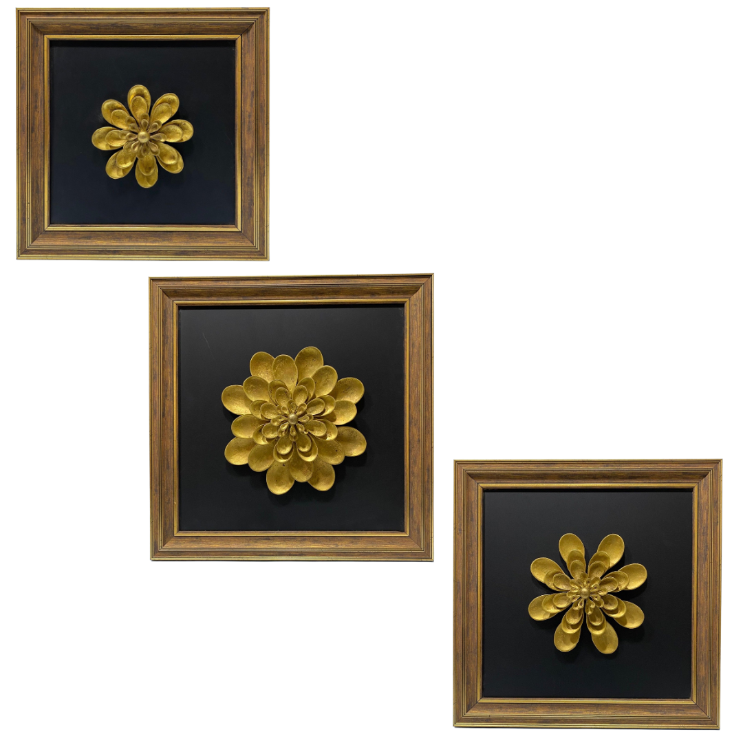 Flower Design Premium Brass Frames In Various Size Wall Décor By Tamrapatra