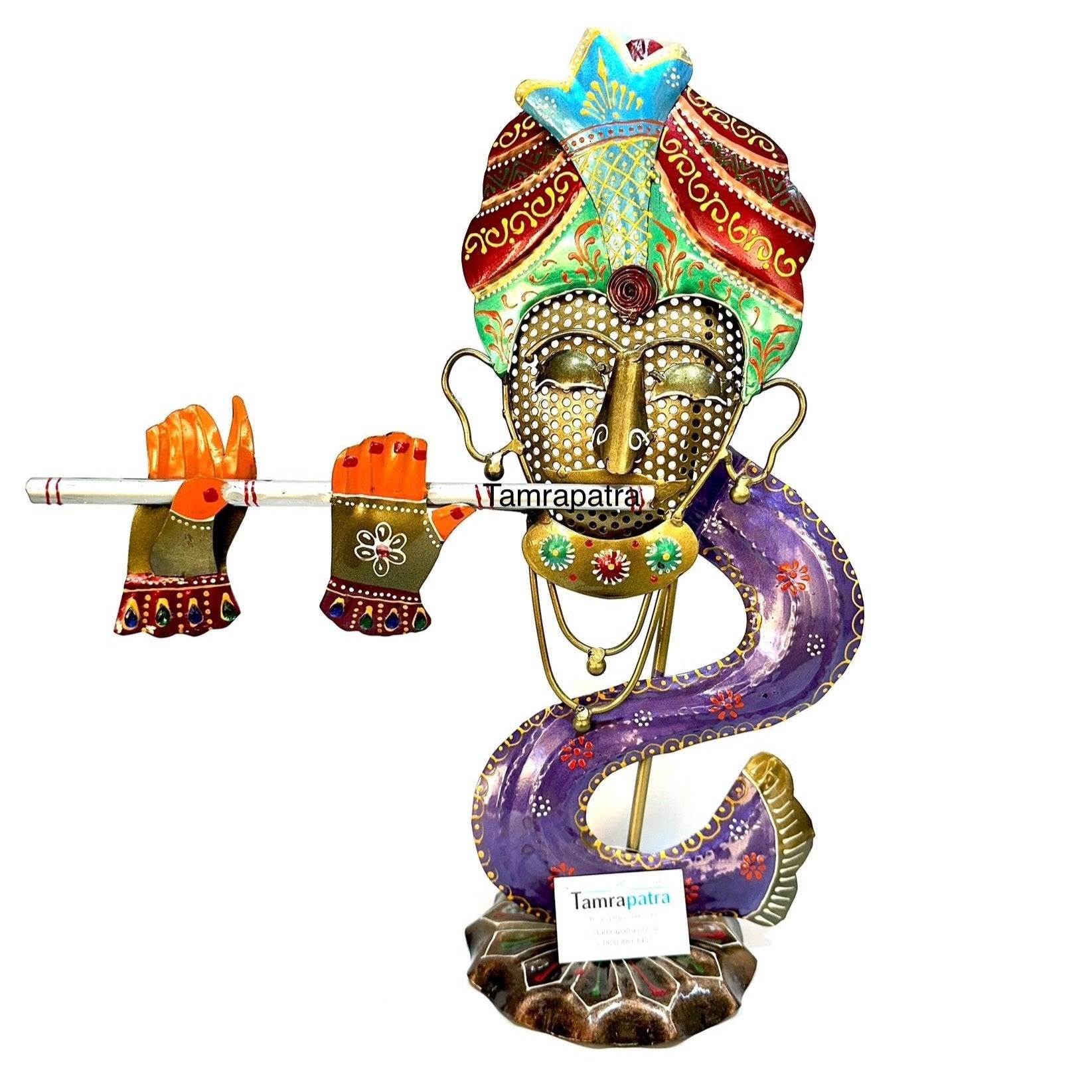 Religious Metal Candle Holders Handcrafted Ganesh Krishna Gifts By Tamrapatra
