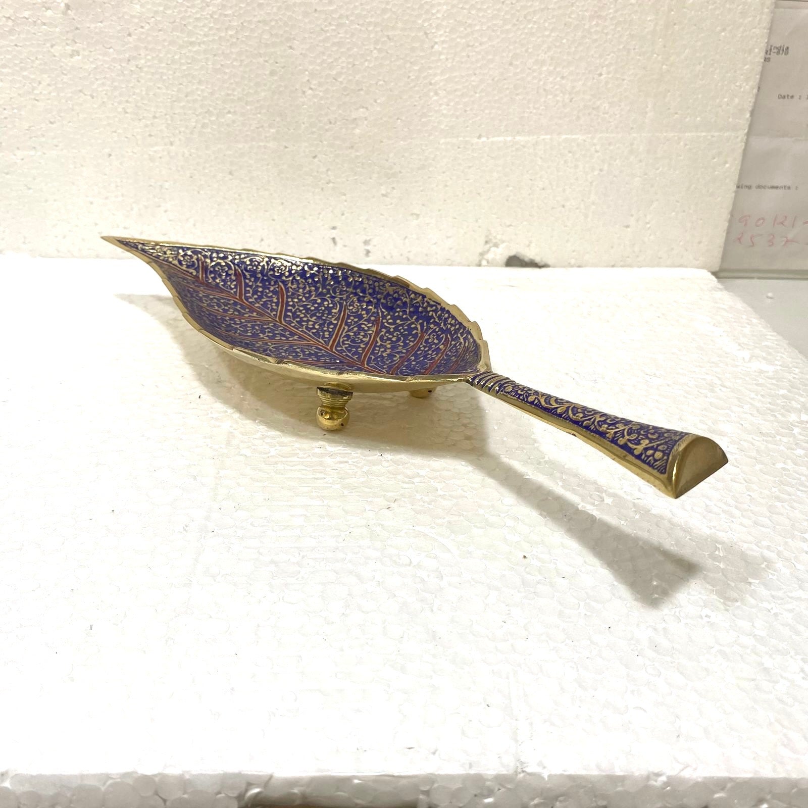 Serving Leaf Platter Brass Royal Design With Indian Craftsmanship Tamrapatra