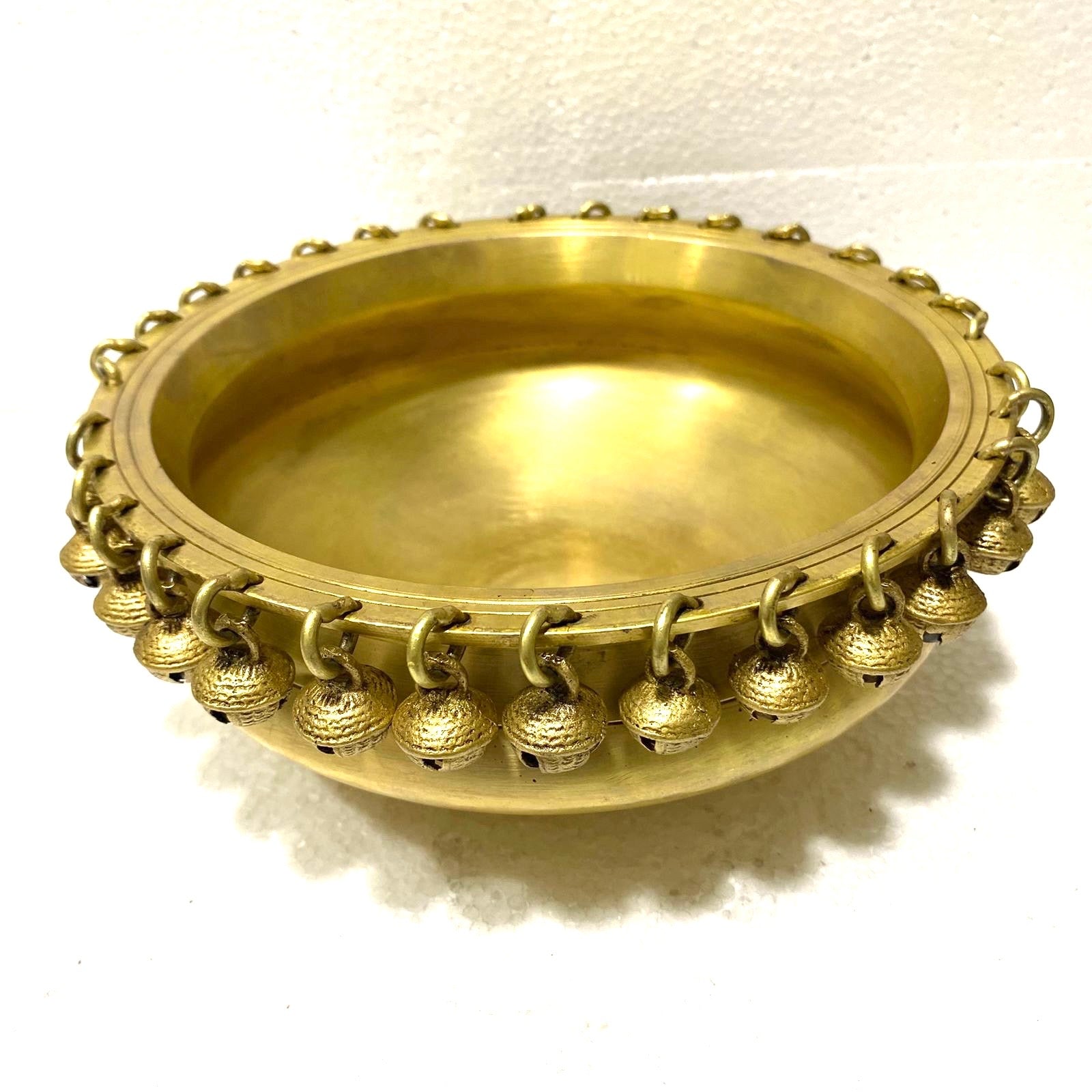 Brass Urli Stand Stand With Bells Ghungroo Traditional Pots From Tamrapatra