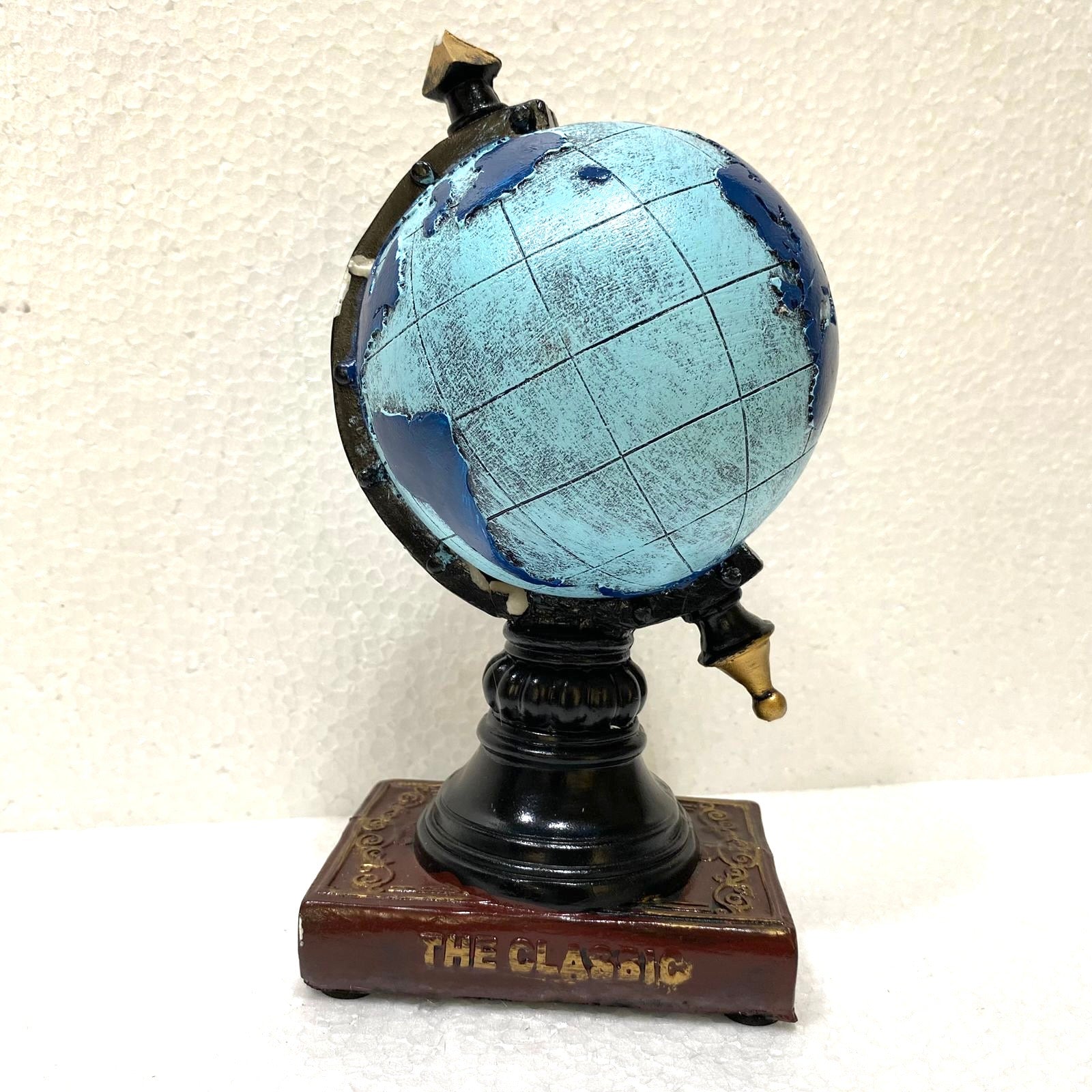 Vintage Replica Art Showpiece Gramophone Globe Feather Book By Tamrapatra