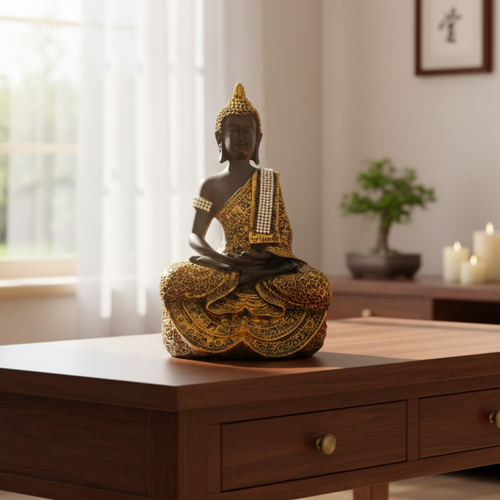 Buddha Statue Figure Idol Resin Exclusive Artefacts Multicolor Tamrapatra