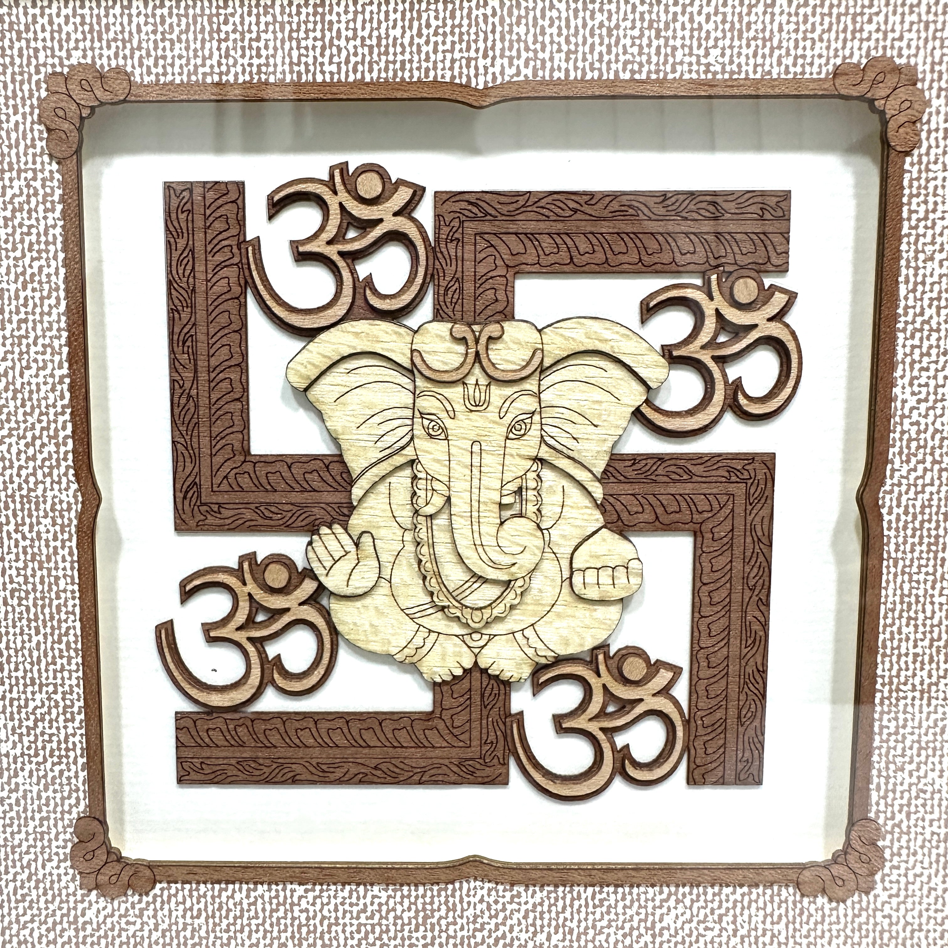 Swastik Ganesha New Arrival 3D Artwork Wall & Table Top Spiritual By Tamrapatra