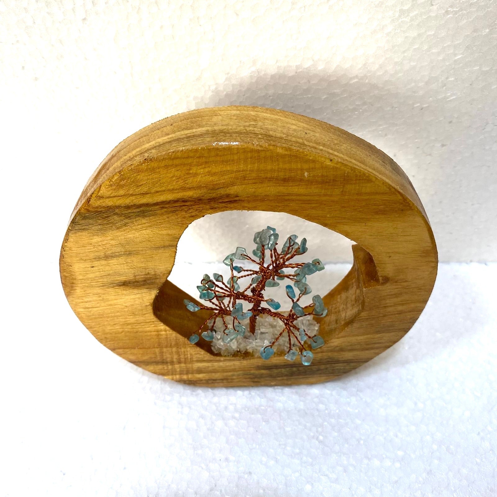 Crystal Tree In Various Shades Inside Wooden Log Creatively Unique Tamrapatra