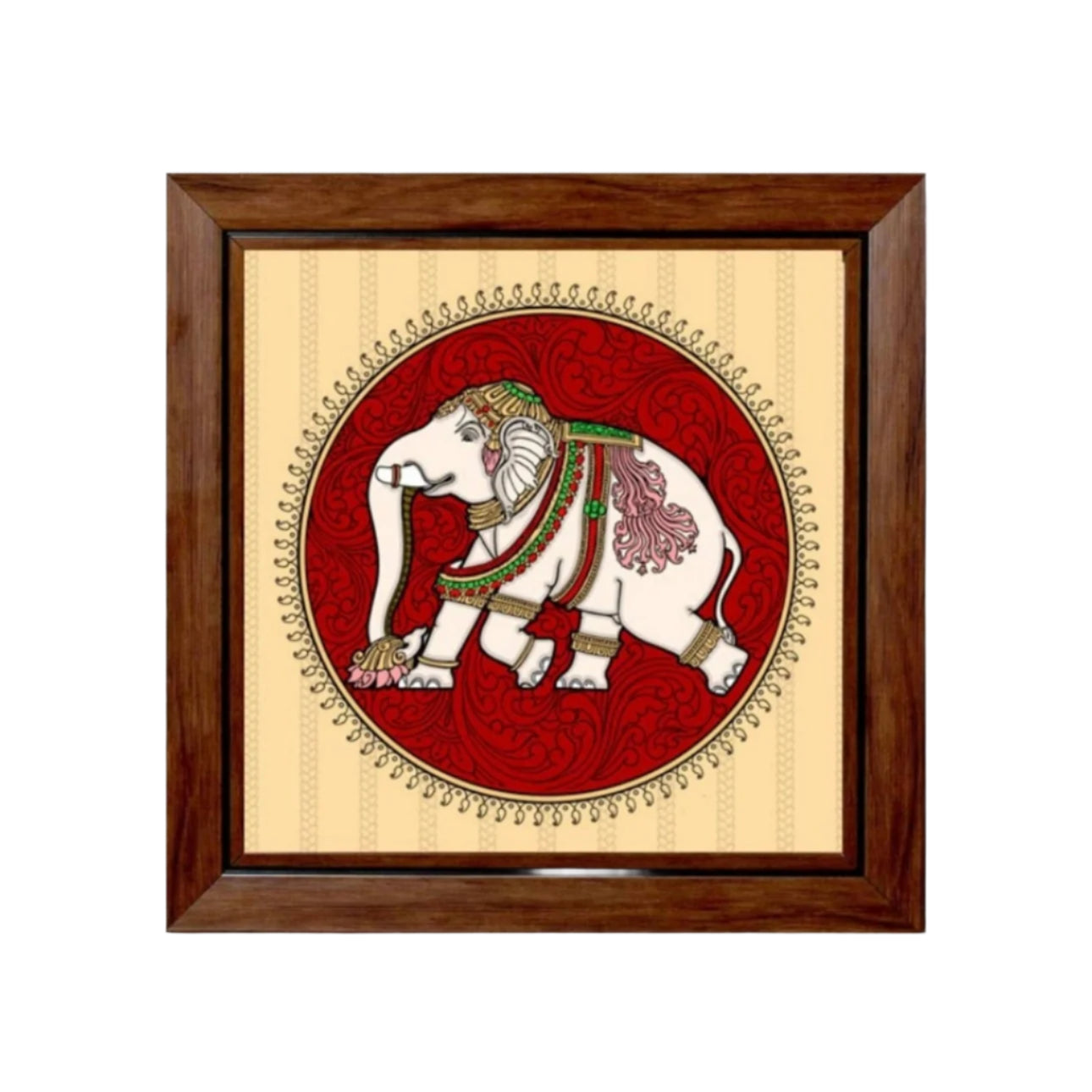 Paintings On Reverse Glass Tanjore Tales Elephant Cow Design Wall Art Tamrapatra