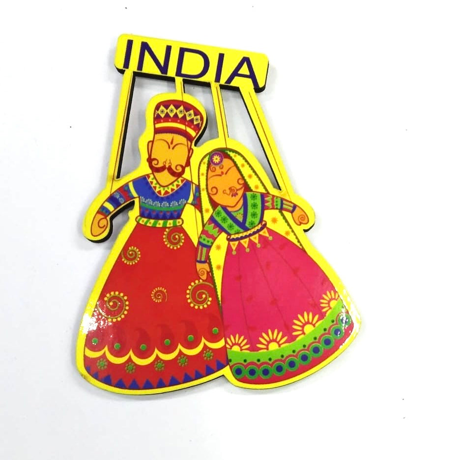 Wooden Magnets In Various Designs With Indian Theme Souvenir From Tamrapatra