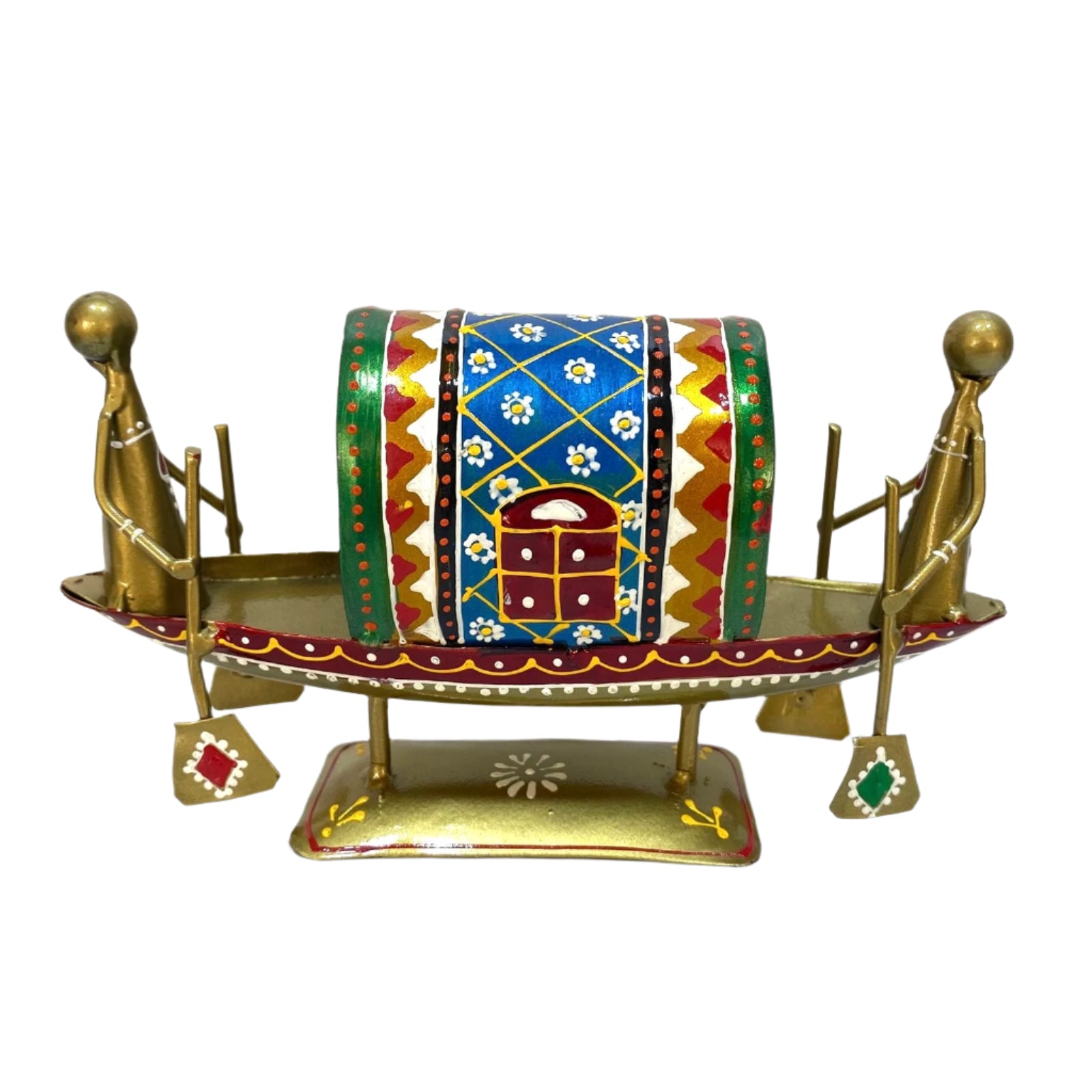 Boat Couple Artefacts Hand Painted Metal Artefacts Collectible From Tamrapatra