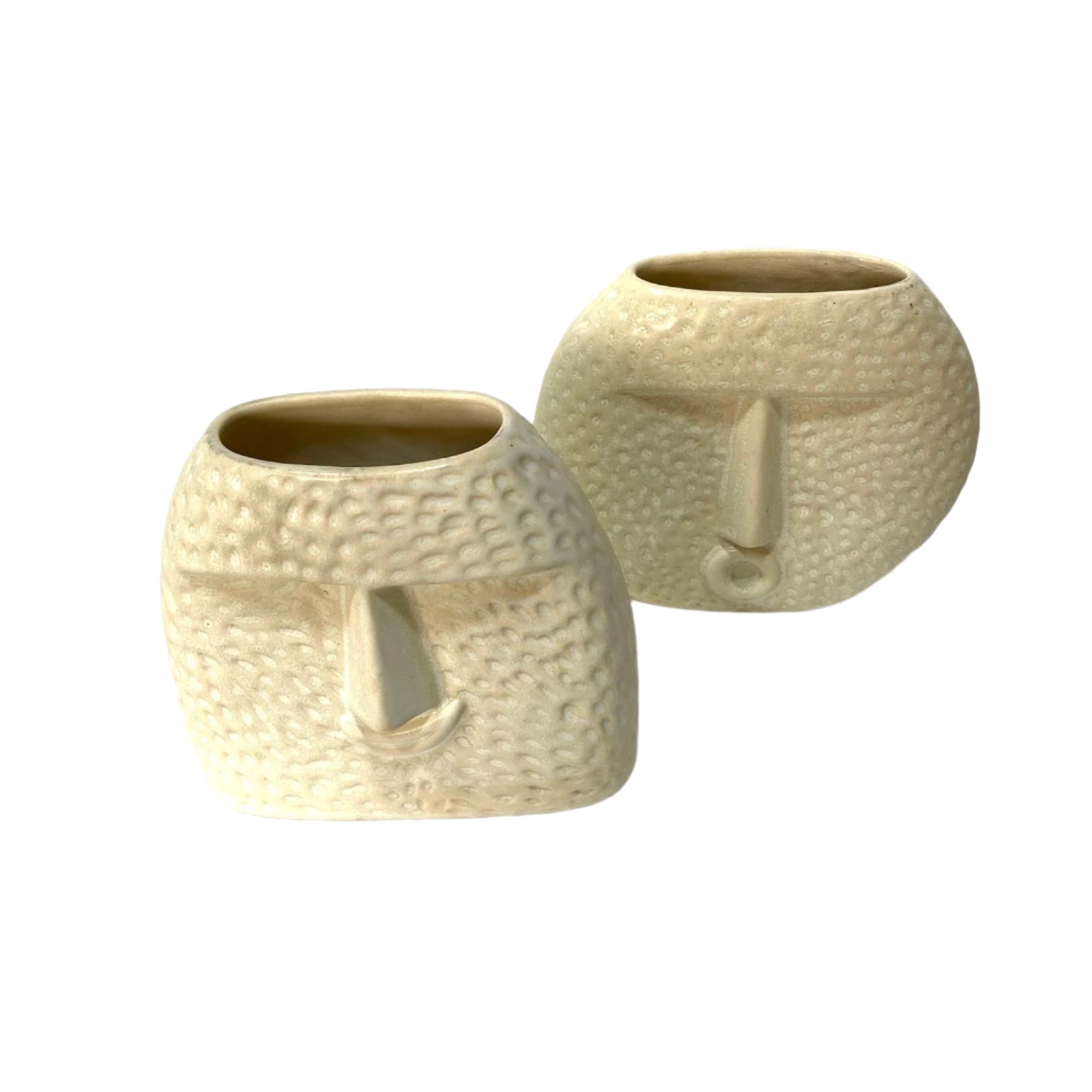 Flower Pot Ceramic Make Handcrafted In India With Face Design Tamrapatra