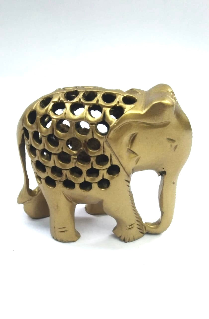 Lacquer Finished Wooden Carved Elephants In Exclusive Souvenir Tamrapatra