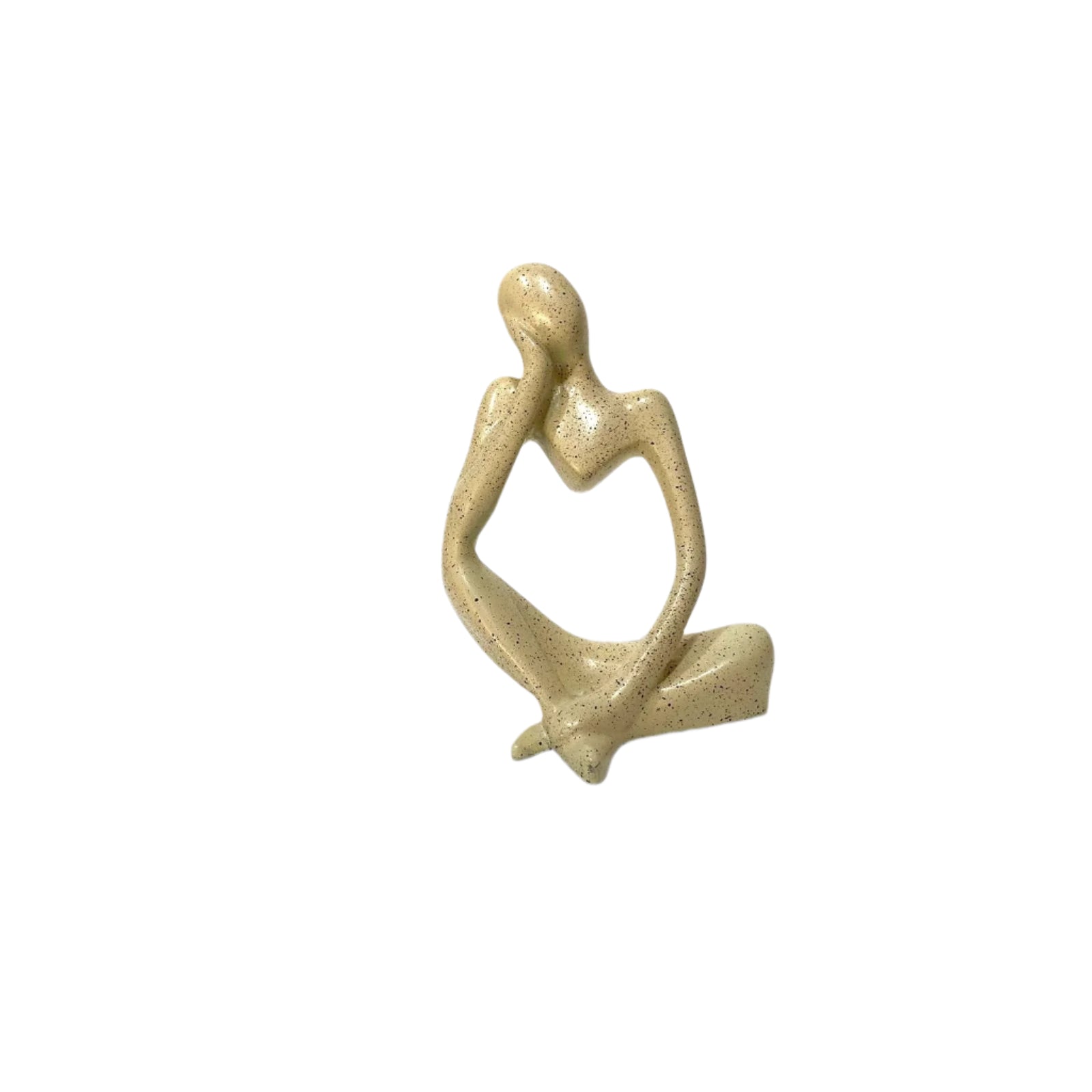 Ceramic sculpture of a couple in a heart shape on a white background