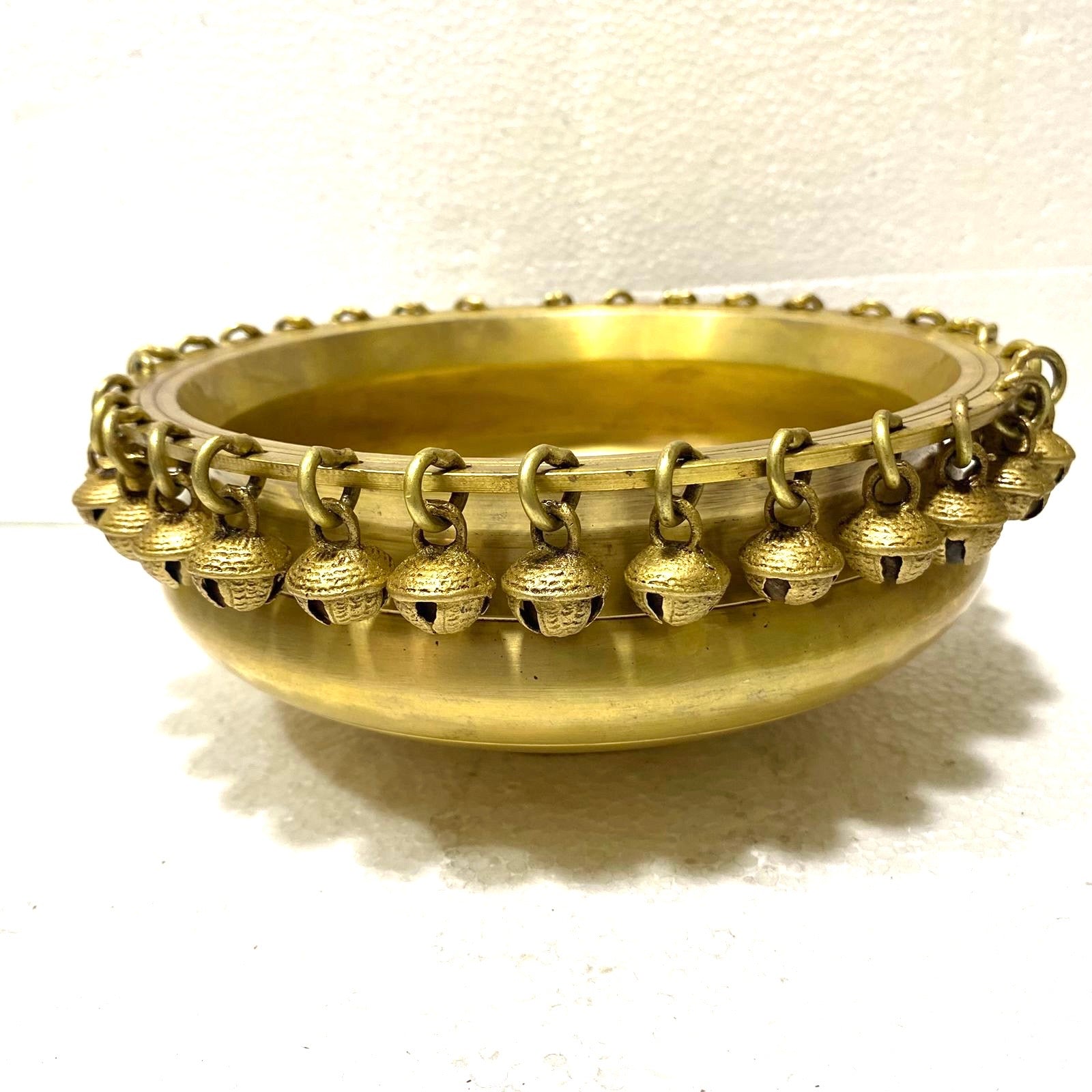 Brass Urli Stand Stand With Bells Ghungroo Traditional Pots From Tamrapatra