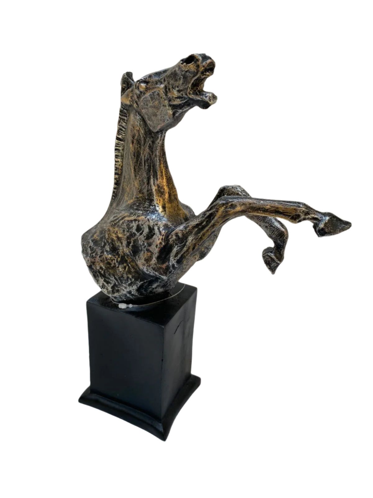 Premium Quality Horse Animal Showpiece Reared Style On Stand Tamrapatra
