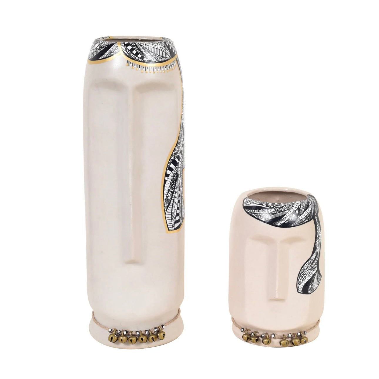 Mystique Hand Painting On Terracotta Pots Eccentric White Shades Tamrapatra