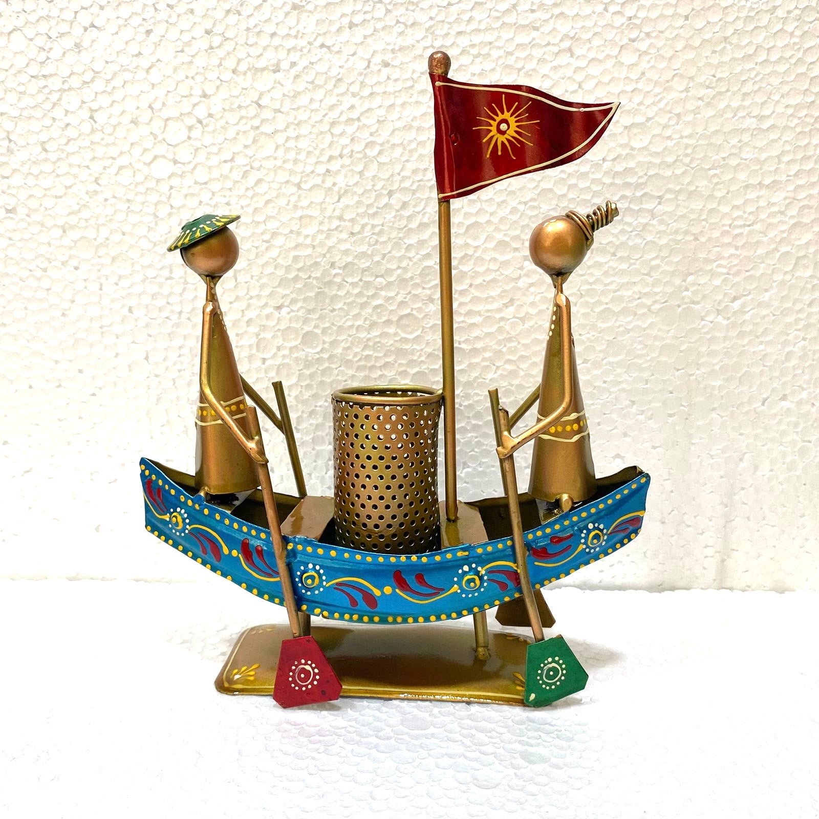 Couple On Sailing Boat Unique Metal Creations With Holder Utility From Tamrapatra