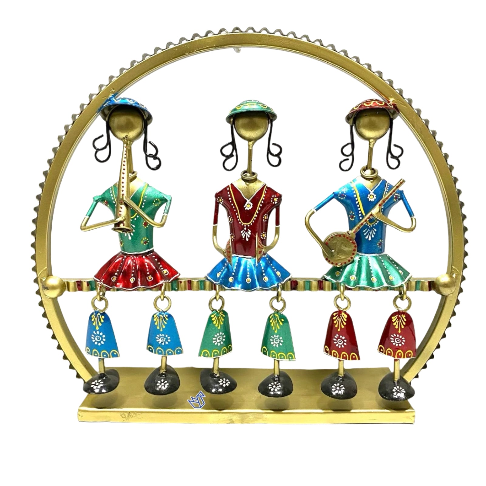 3 Dolls Sitting On Bench Stunning Metal Artwork Creations From Tamrapatra