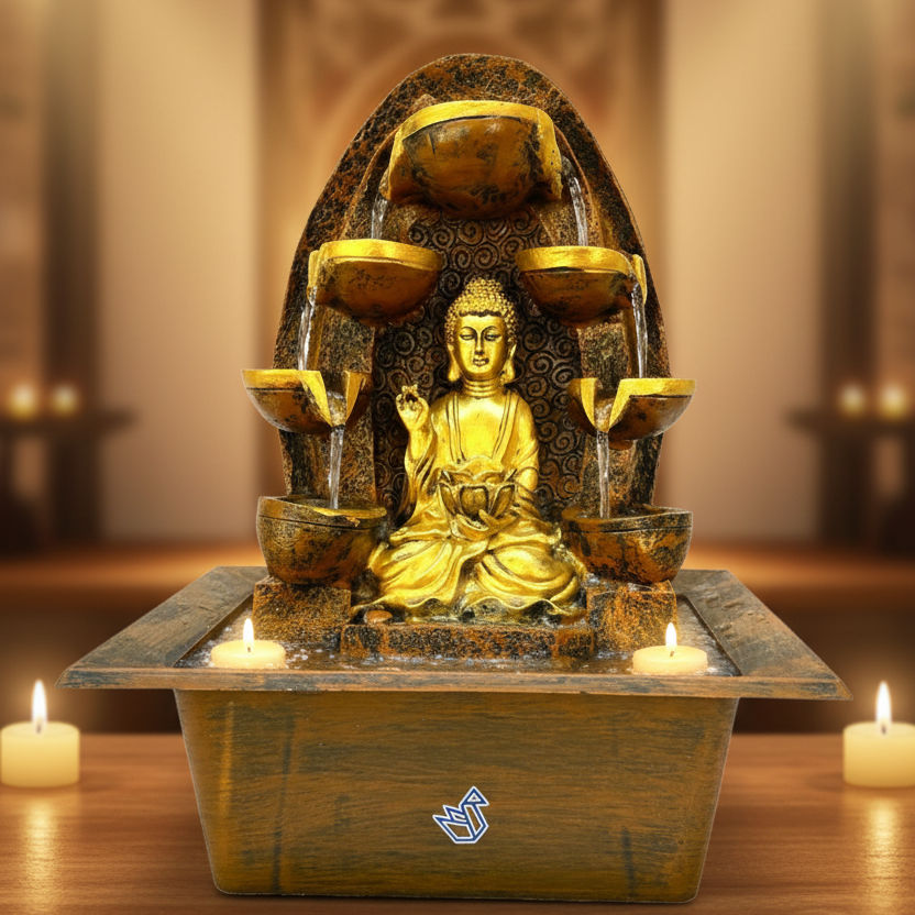 Buddha Ganesha Figurine Water Fountain Auspicious Gifts Home By Tamrapatra - Tamrapatra